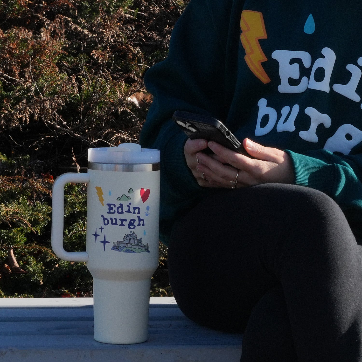 Edinburgh Souvenir 40oz Insulated Cup with Straw