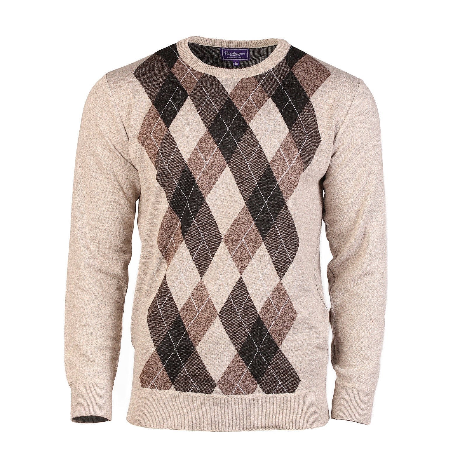 Argyle Ballantrae Jumper Crew Neck Beige Melange