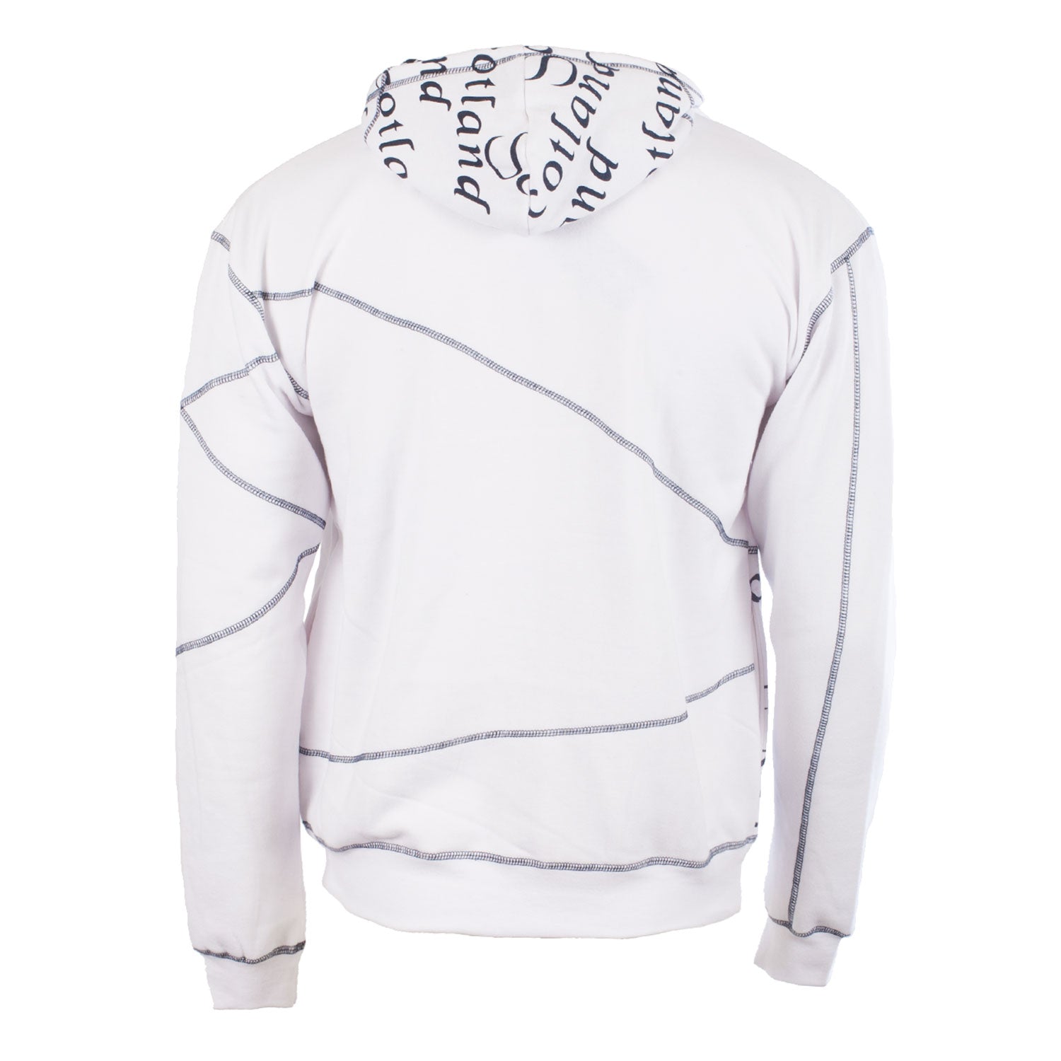 Scotland Scroll Hooded Zip Top White