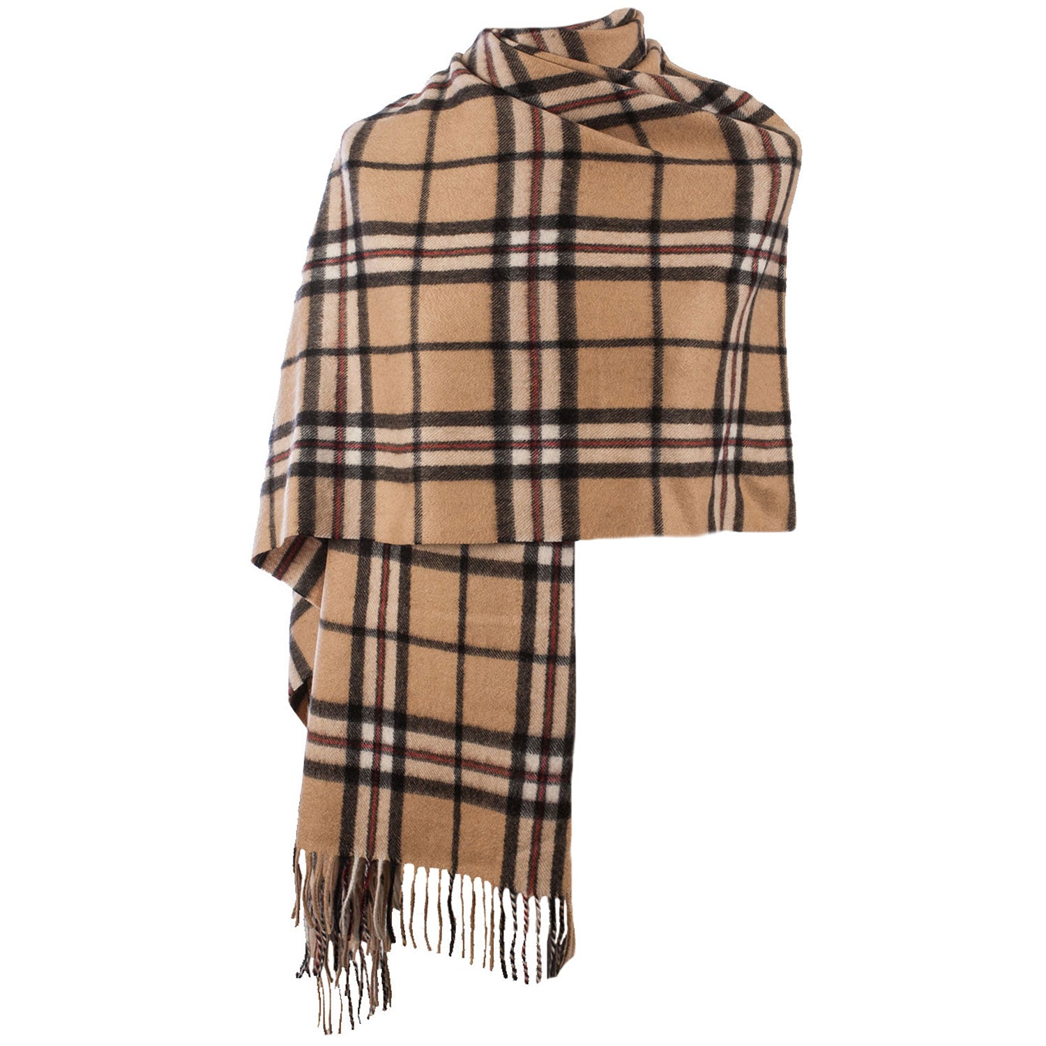 Cashmere Tartan Multicolour Stole Thomson Camel