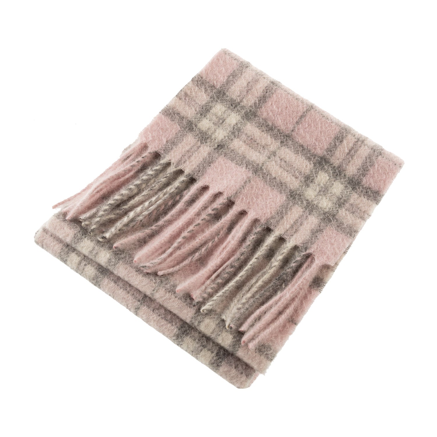 Cashmere Tartan Mini Scarf Thomson Pale Pink