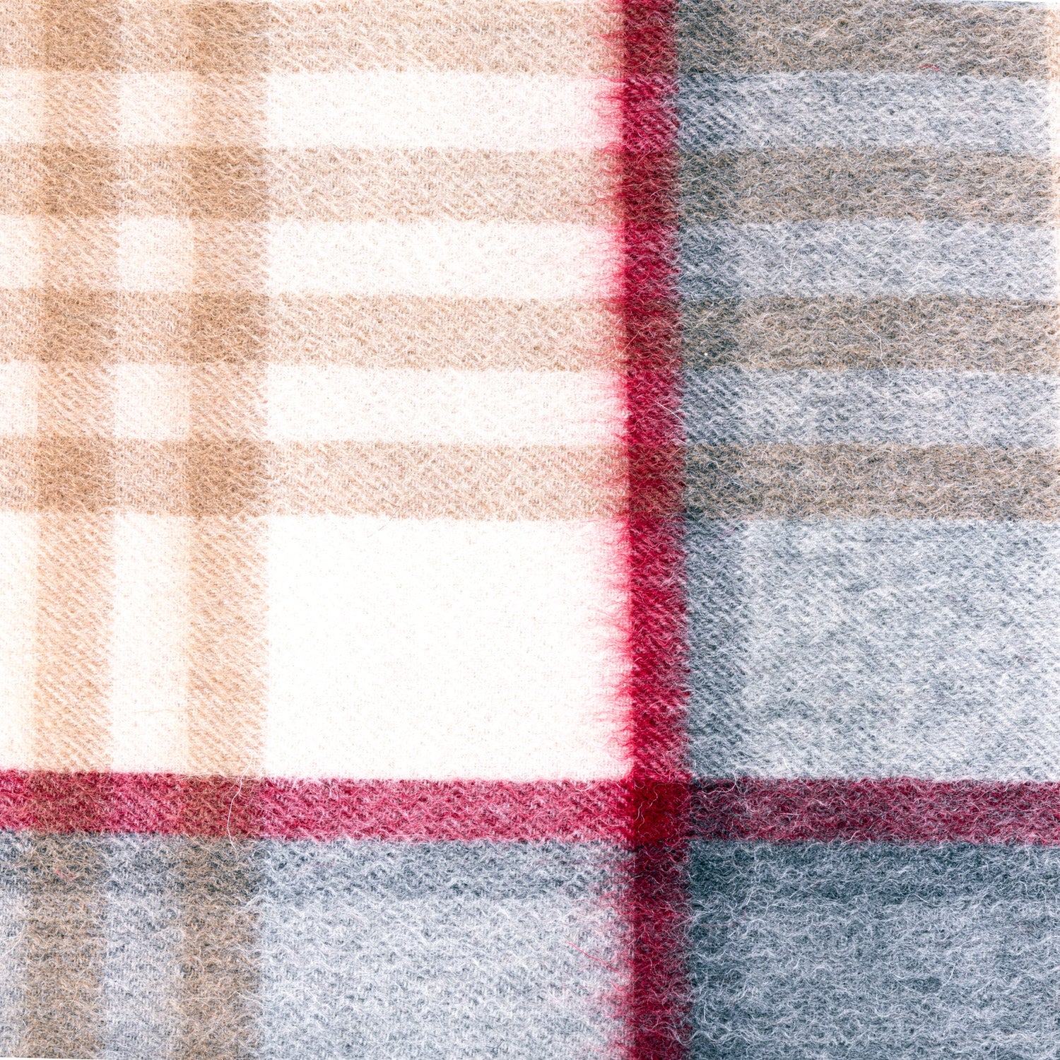 Edinburgh 100% Lambswool Tartan Scarf Chequer Tartan Lt Camel/Grey (24539)