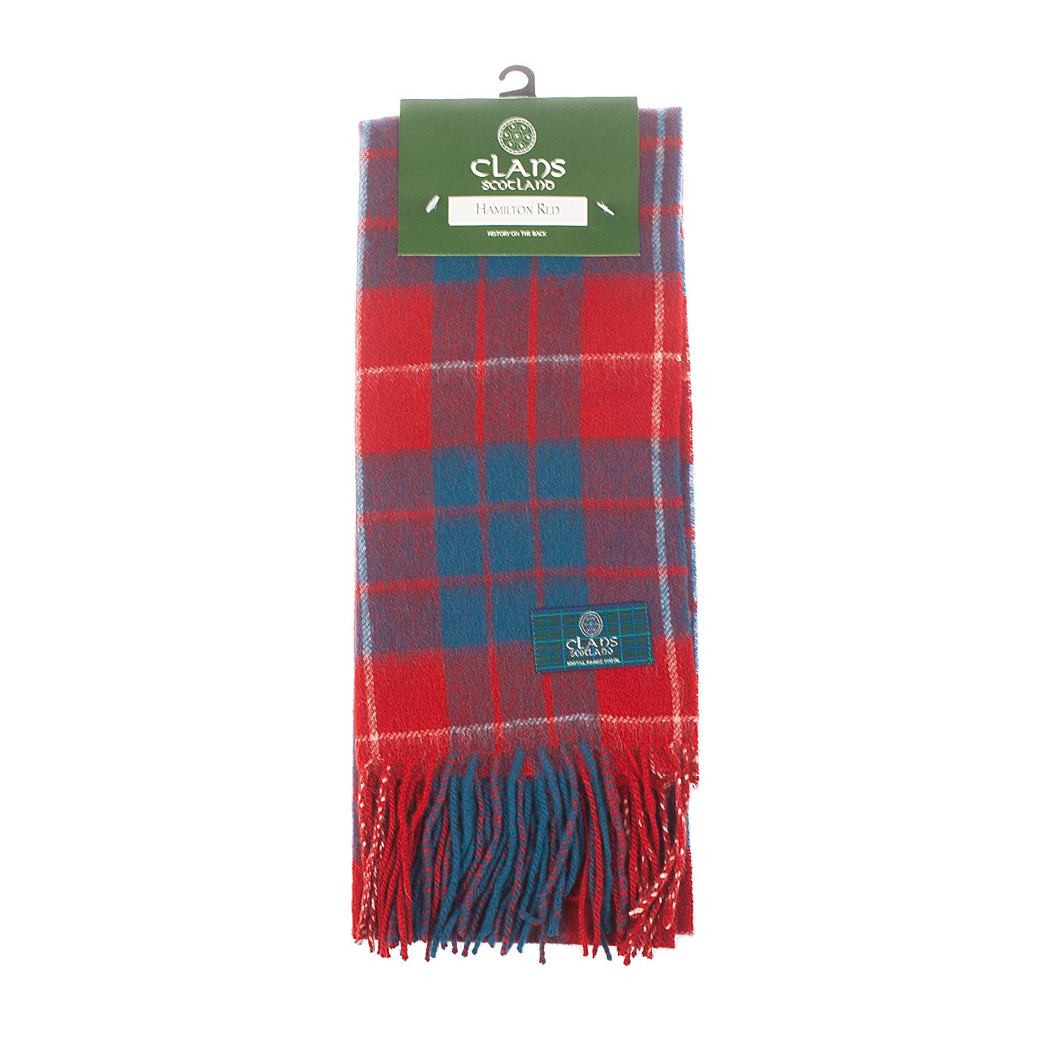 Lambswool Scottish Tartan Clan Scarf Hamilton Red