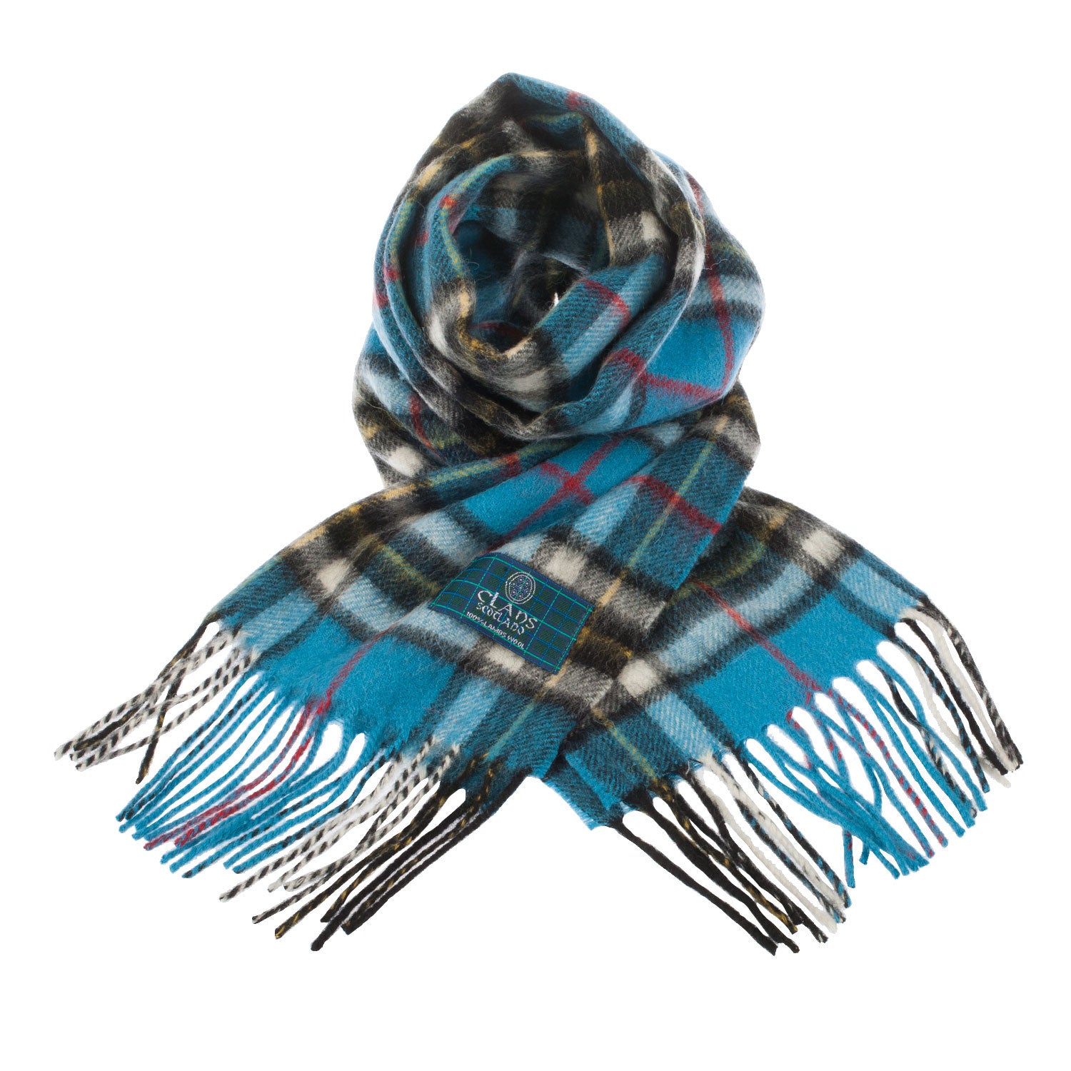 Lambswool Scottish Tartan Clan Scarf Thomson Blue
