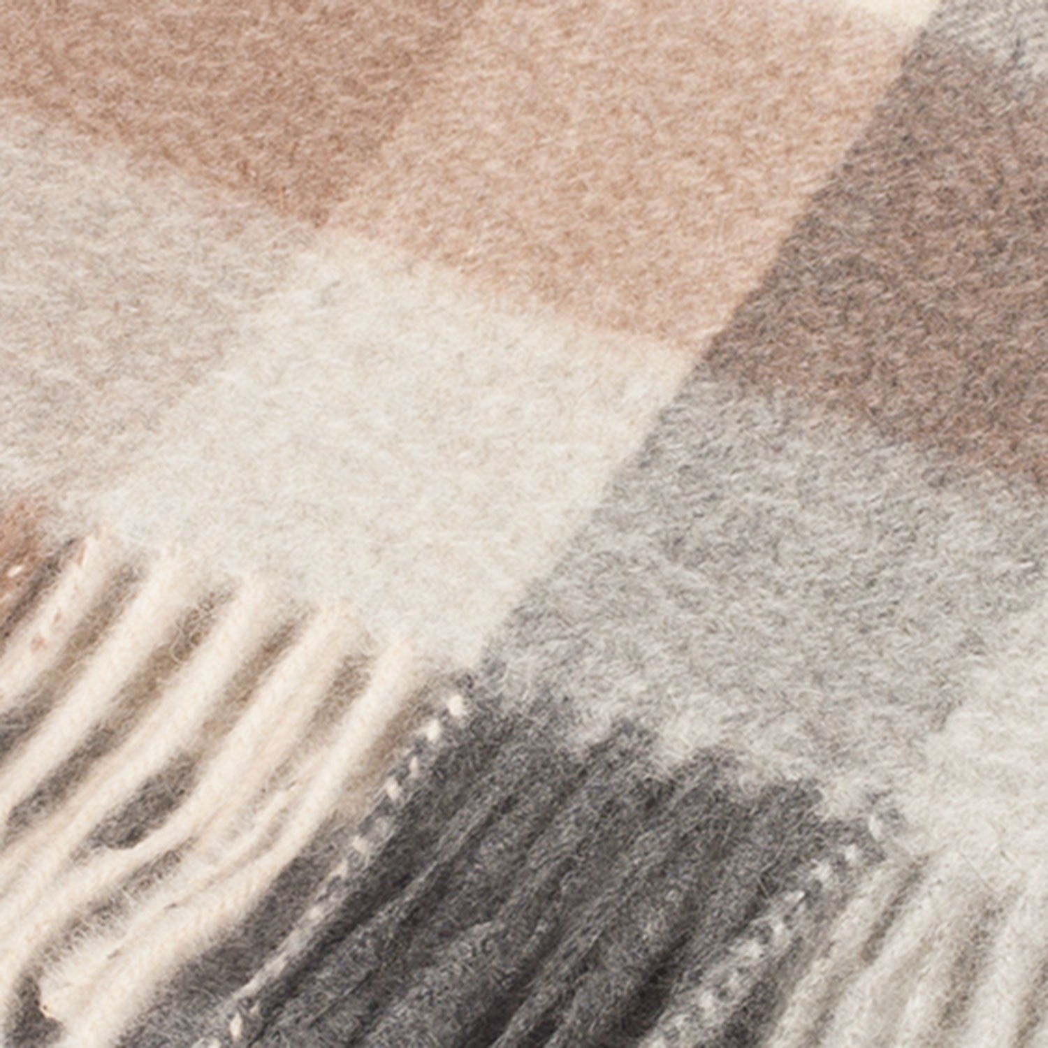 Edinburgh Cashmere Scarf 5 Square Tartan - Brown/Black