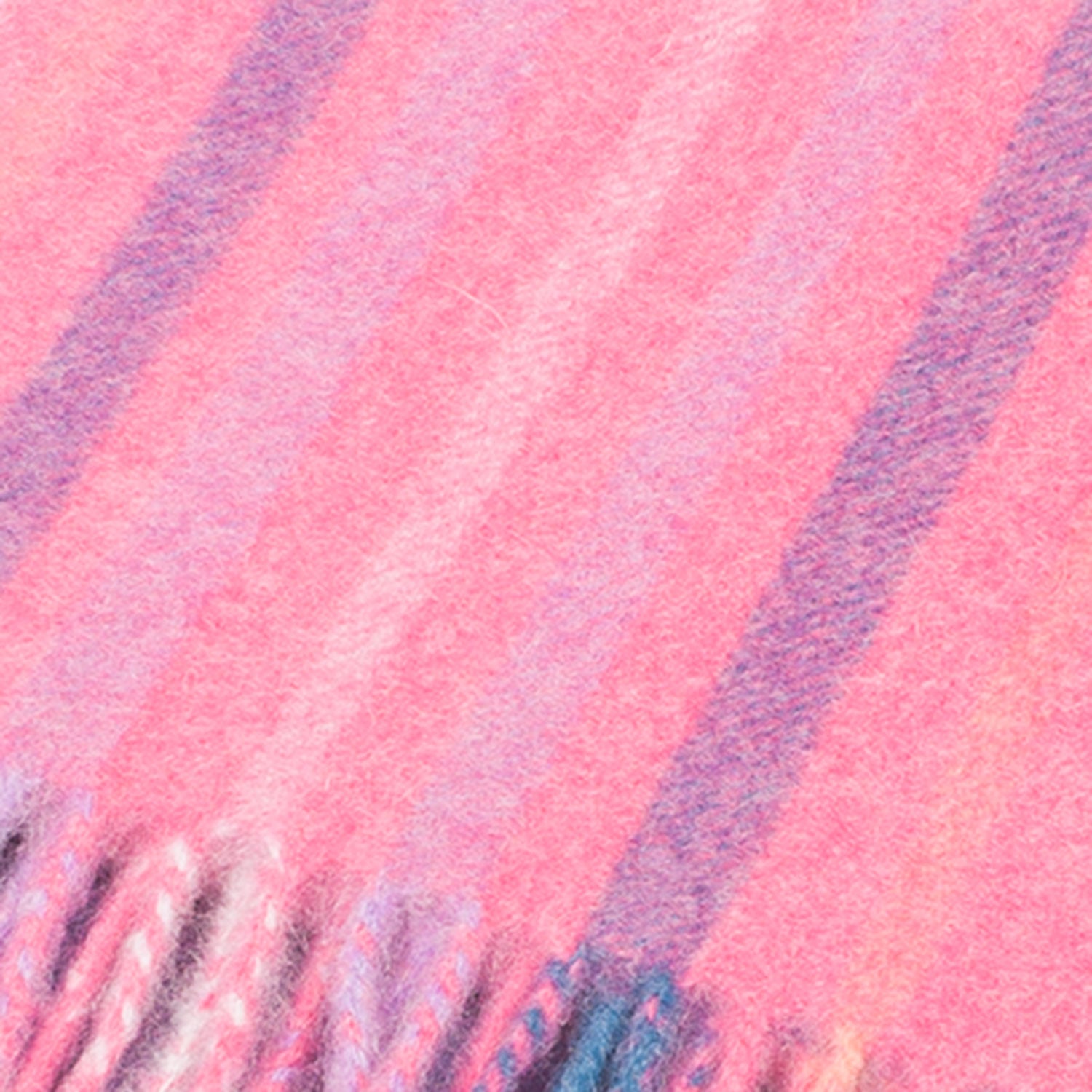 Edinburgh Cashmere Scarf Barcode Check - Coral/Berry