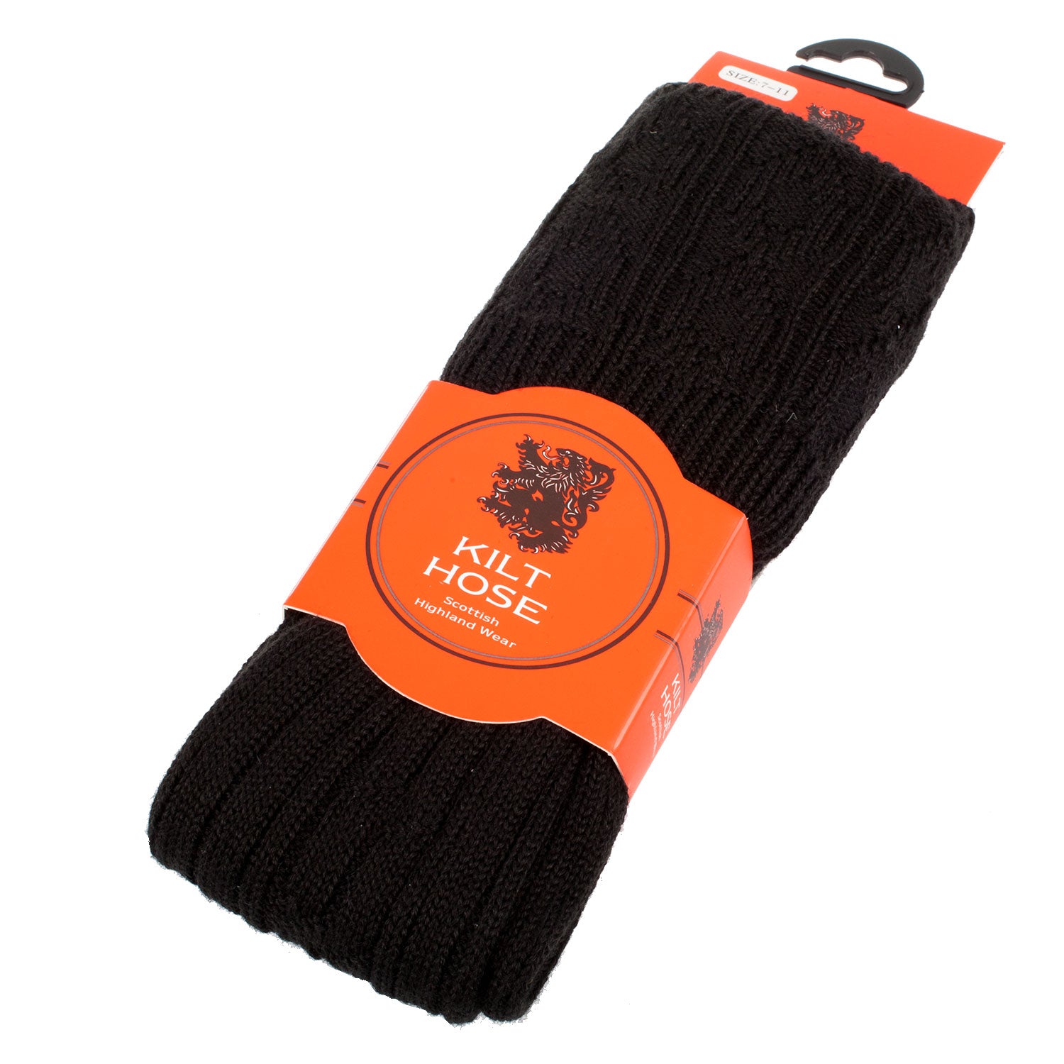 Adults Plain Wool Mix Kilt Socks Plain Black