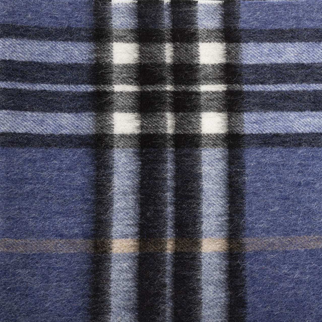 Edinburgh 100% Lambswool Tartan Scarf Enlarged Off Ctr Scotty Thom Denim
