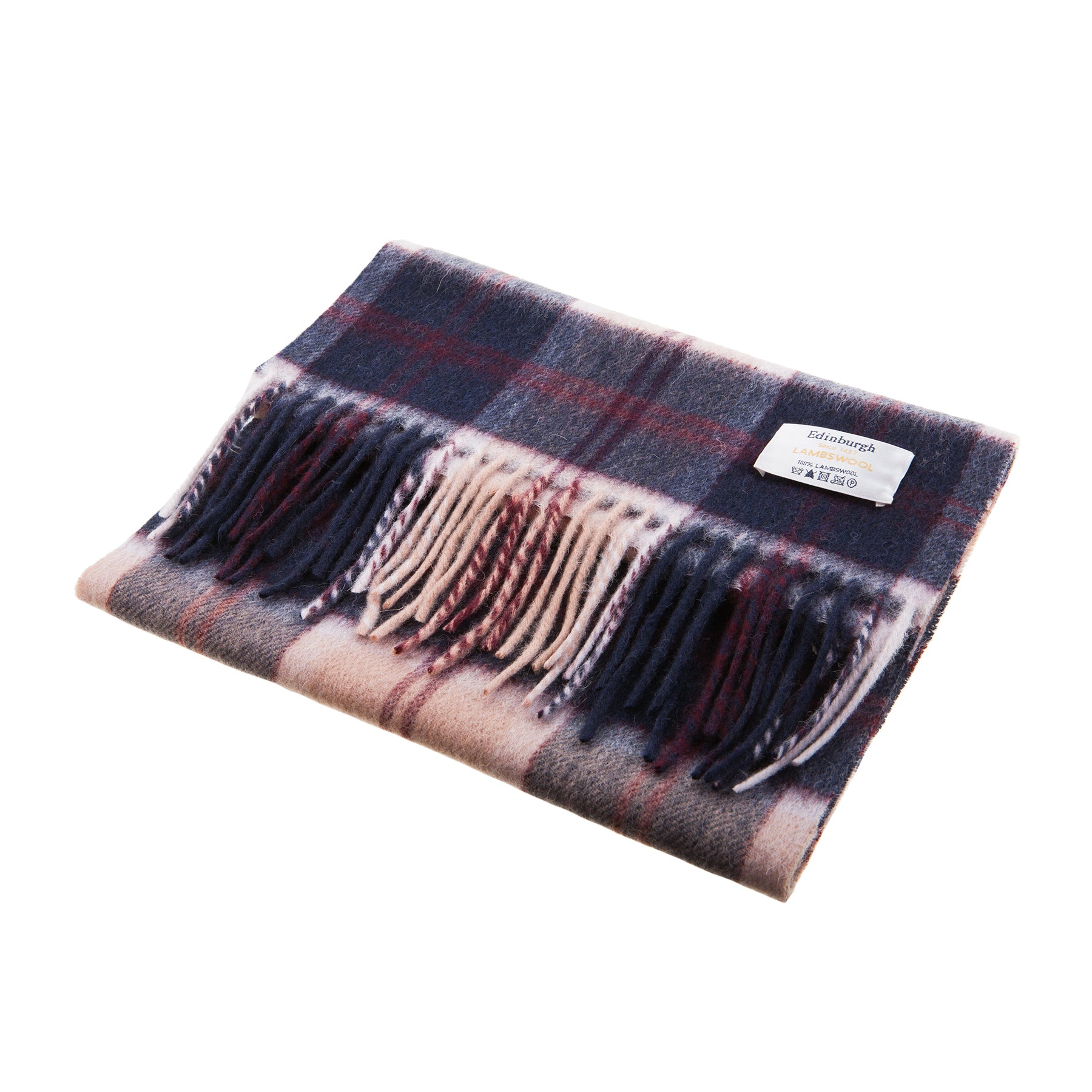 Edinburgh 100% Lambswool Tartan Scarf Bannockbane Navy