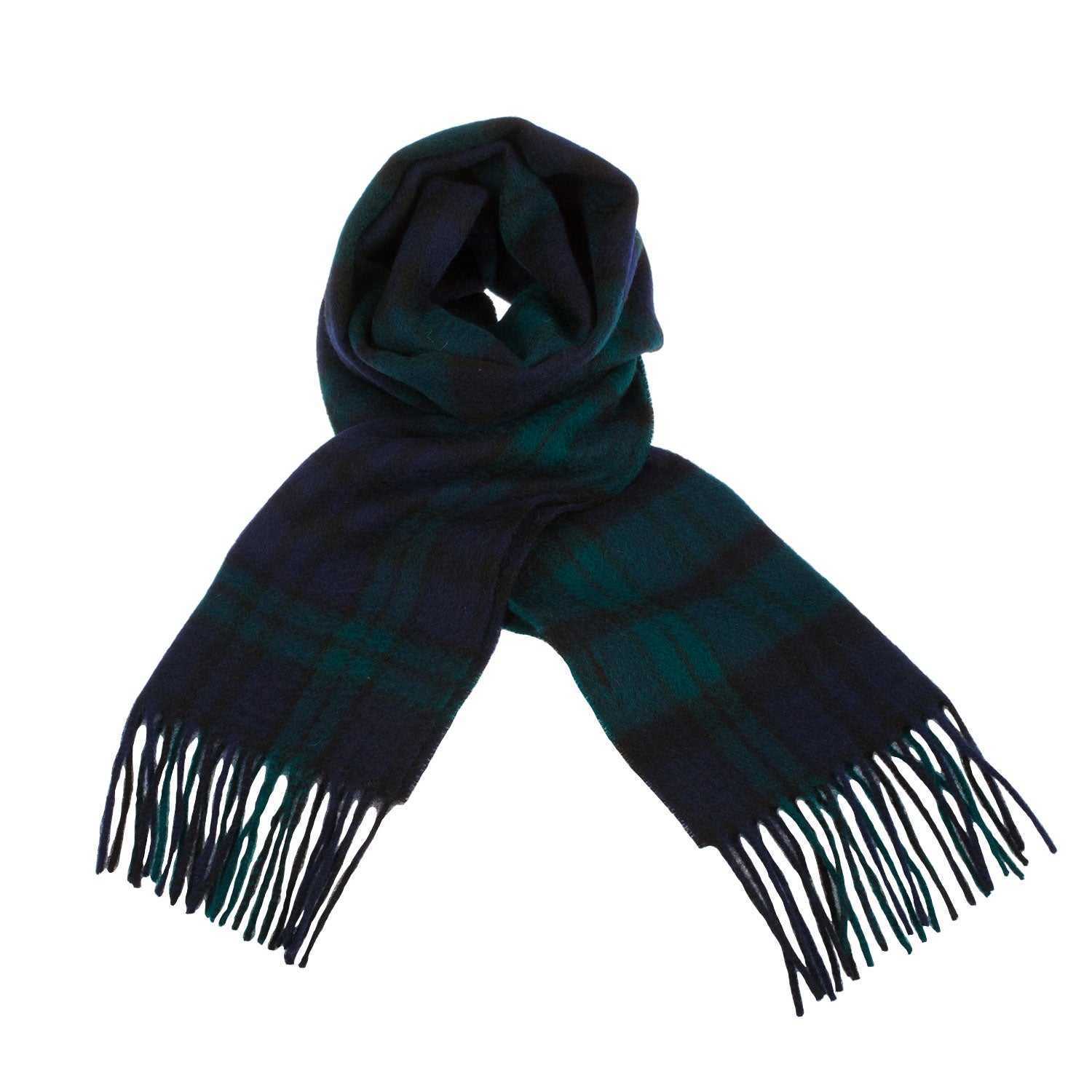 Edinburgh 100% Lambswool Tartan Scarf Black Watch Double Scale