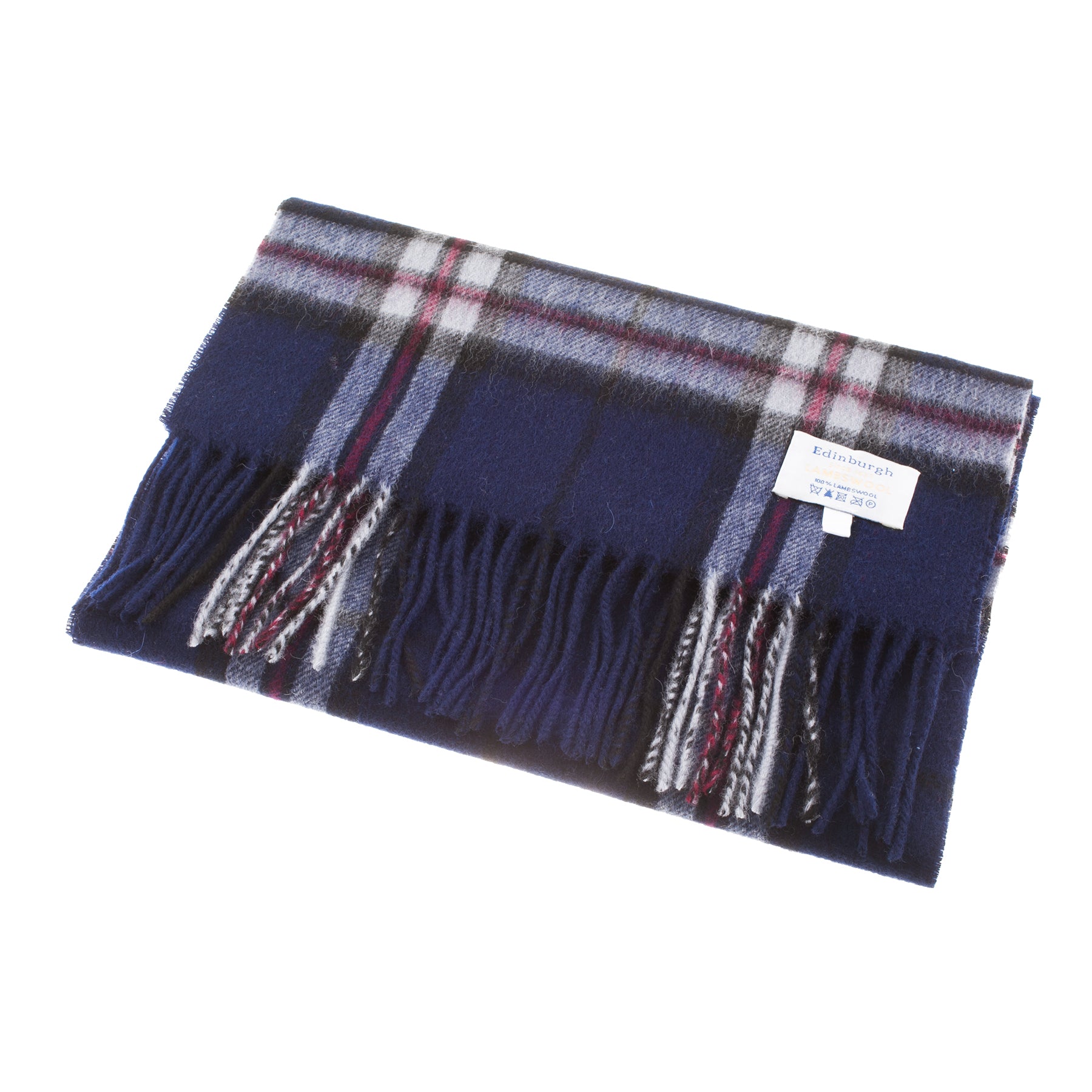 Edinburgh 100% Lambswool Tartan Scarf Thomson Navy