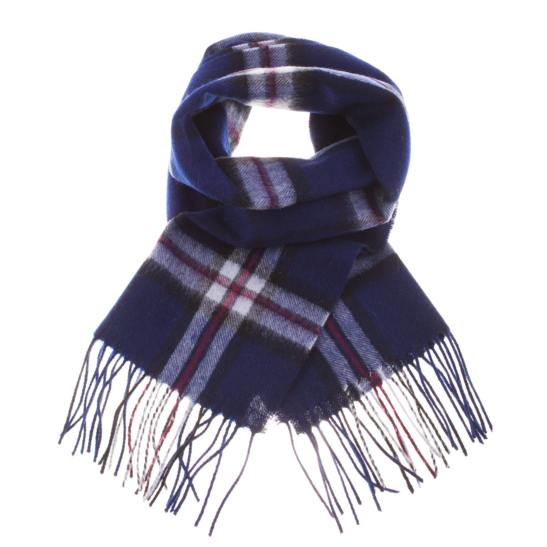 Edinburgh 100% Lambswool Tartan Scarf Thomson Navy