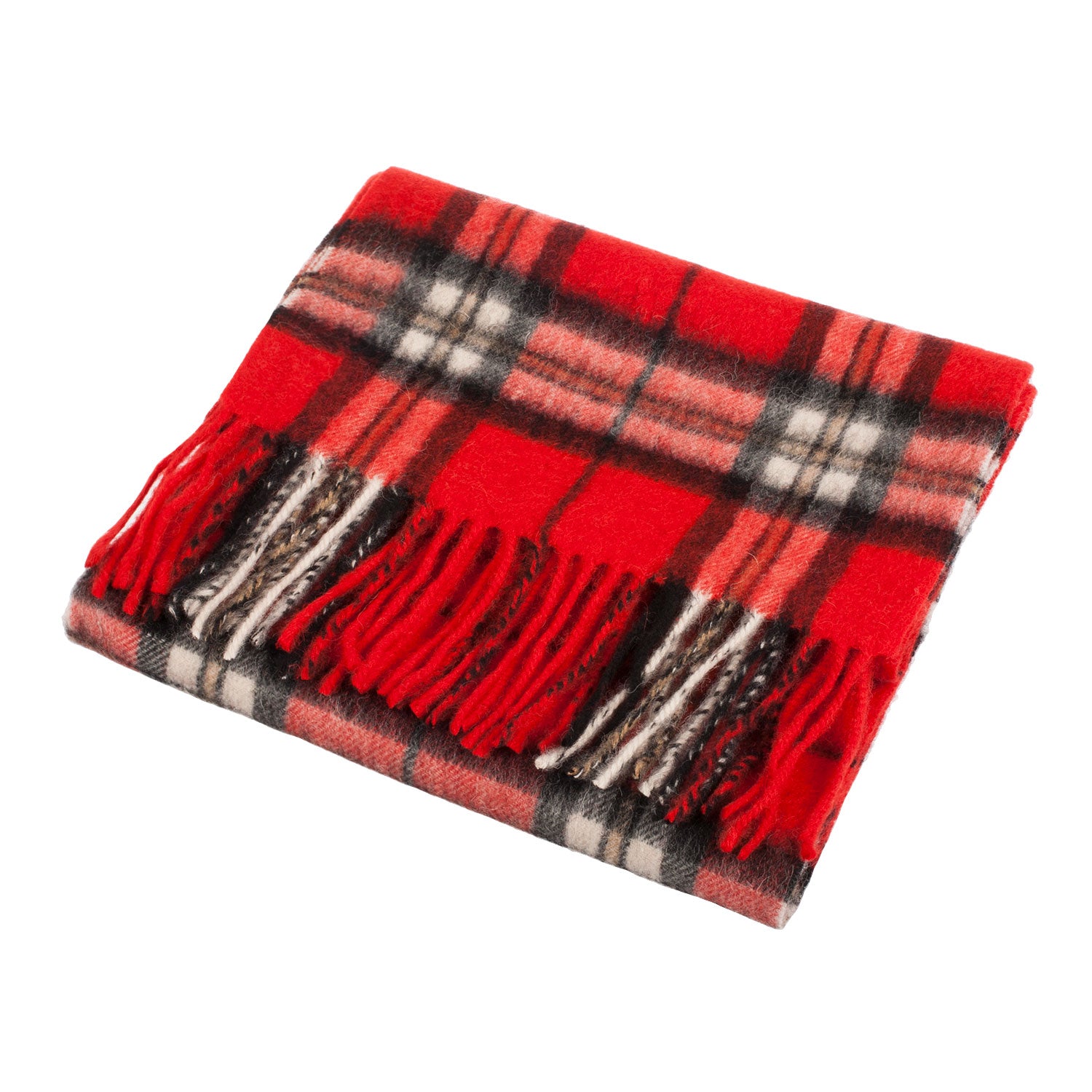 Edinburgh 100% Lambswool Tartan Scarf Thomson Red