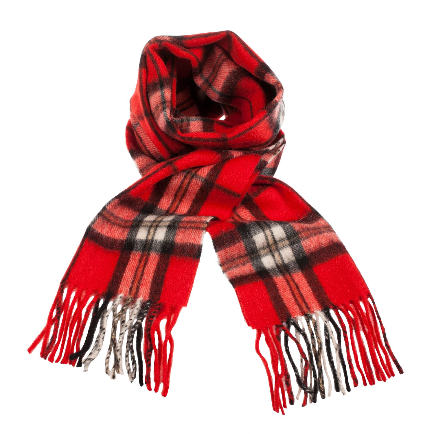 Edinburgh 100% Lambswool Tartan Scarf Thomson Red