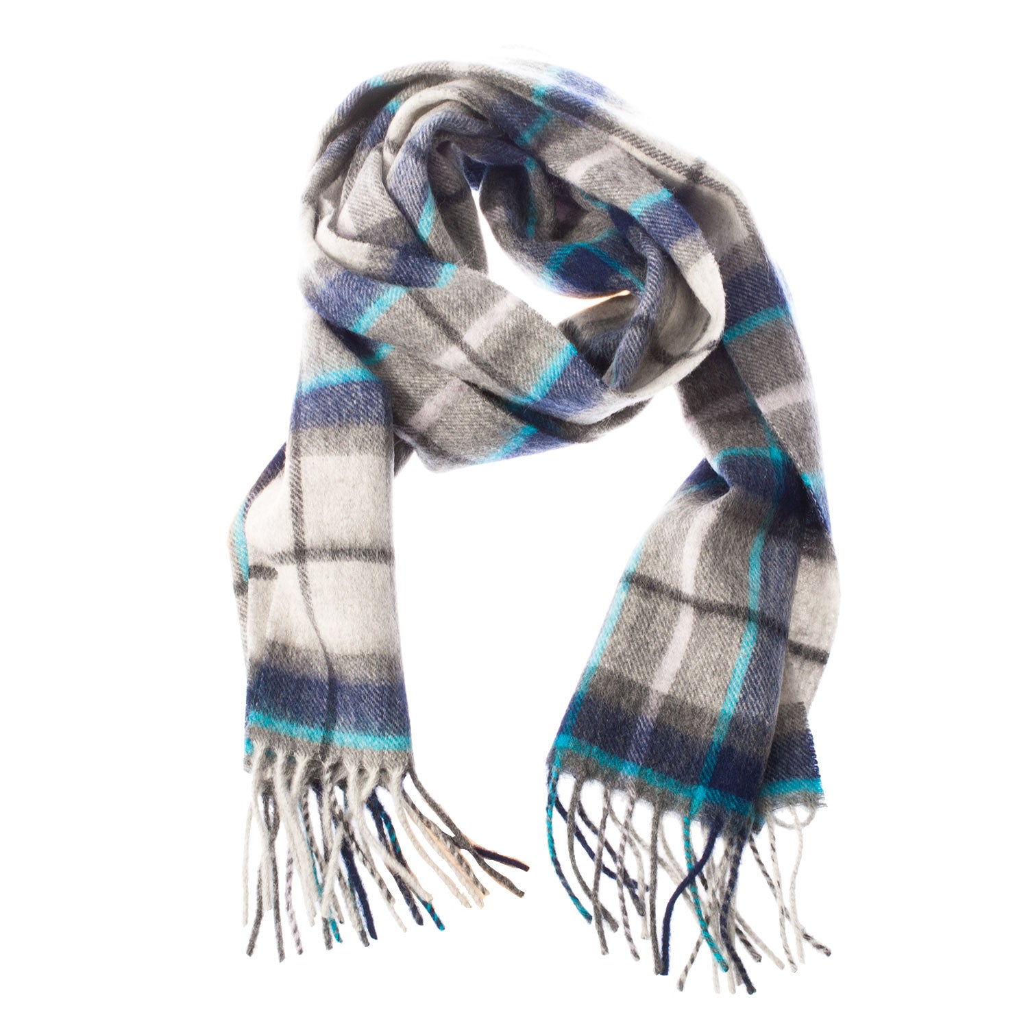 Edinburgh 100% Lambswool Tartan Scarf Tweed Tartan Dover/Grey Check