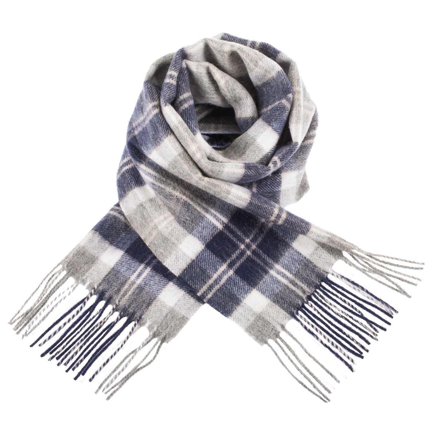 Edinburgh 100% Lambswool Tartan Scarf Bannockbane Silver