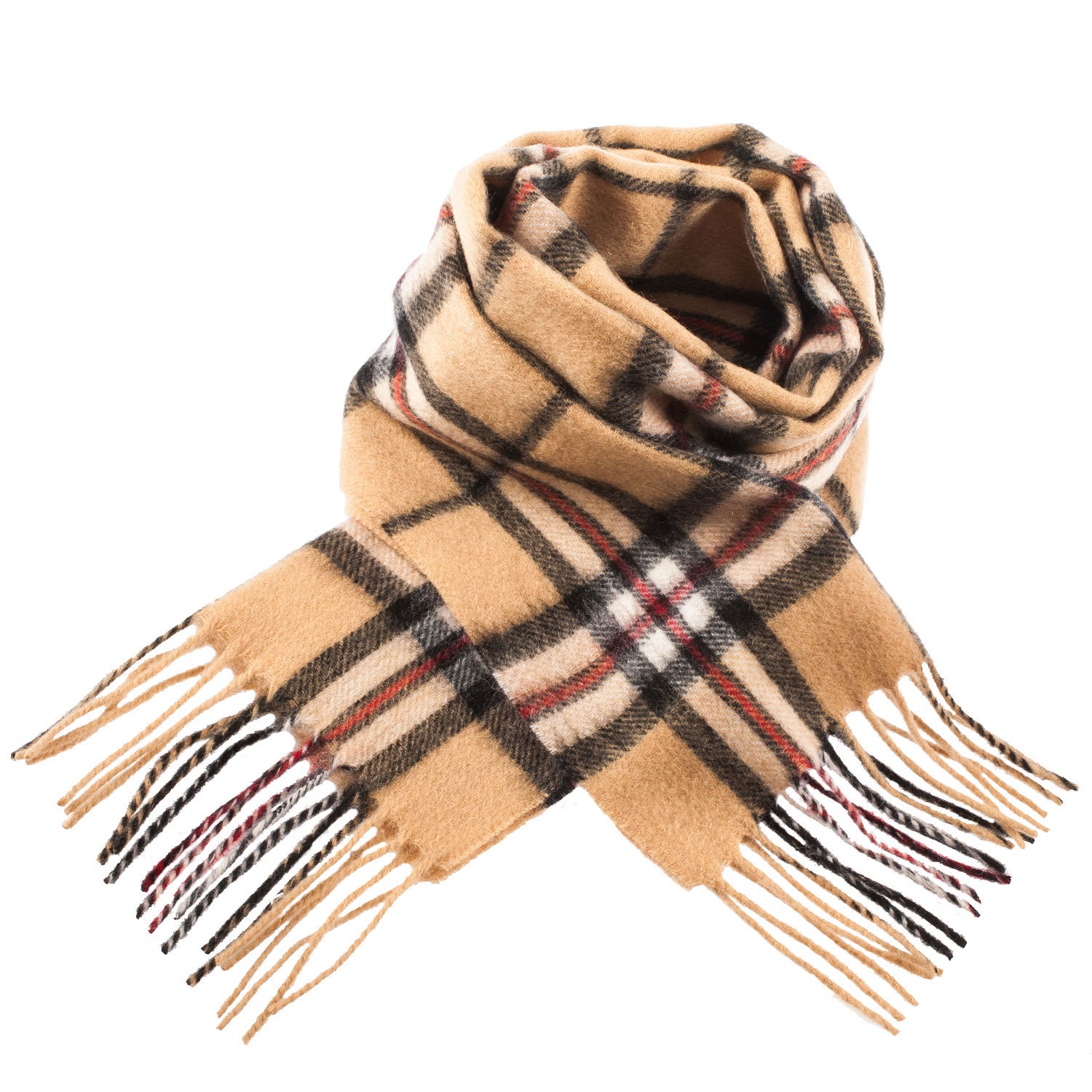 Edinburgh 100% Lambswool Tartan Scarf Thomson Camel