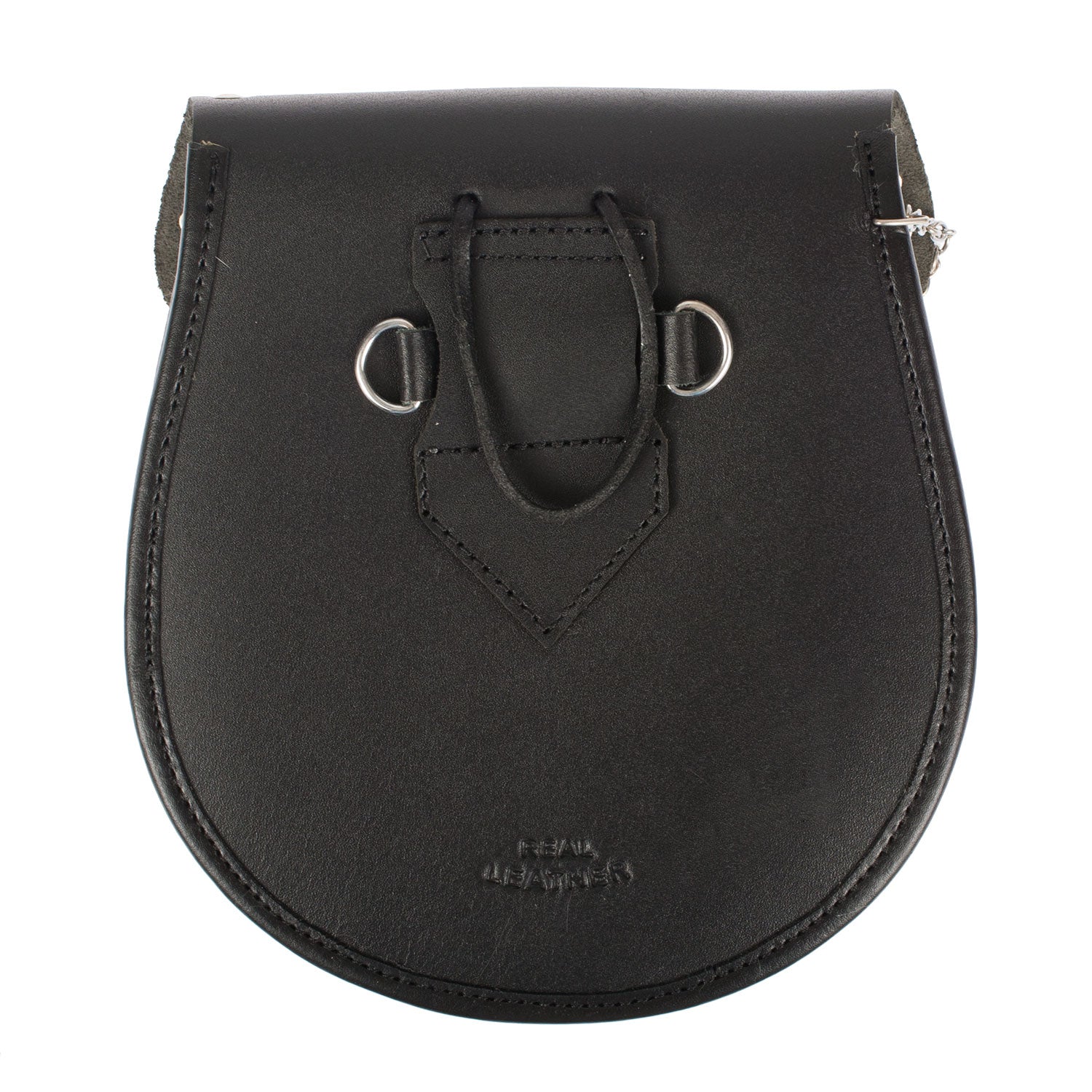 Half Dress Studded Pin And Chain Sporran Rabbit Fur (White)