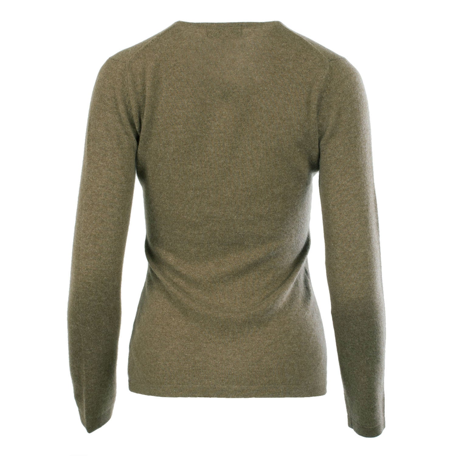100% Cashmere Women's Fashion V-Neck Jumper Olive