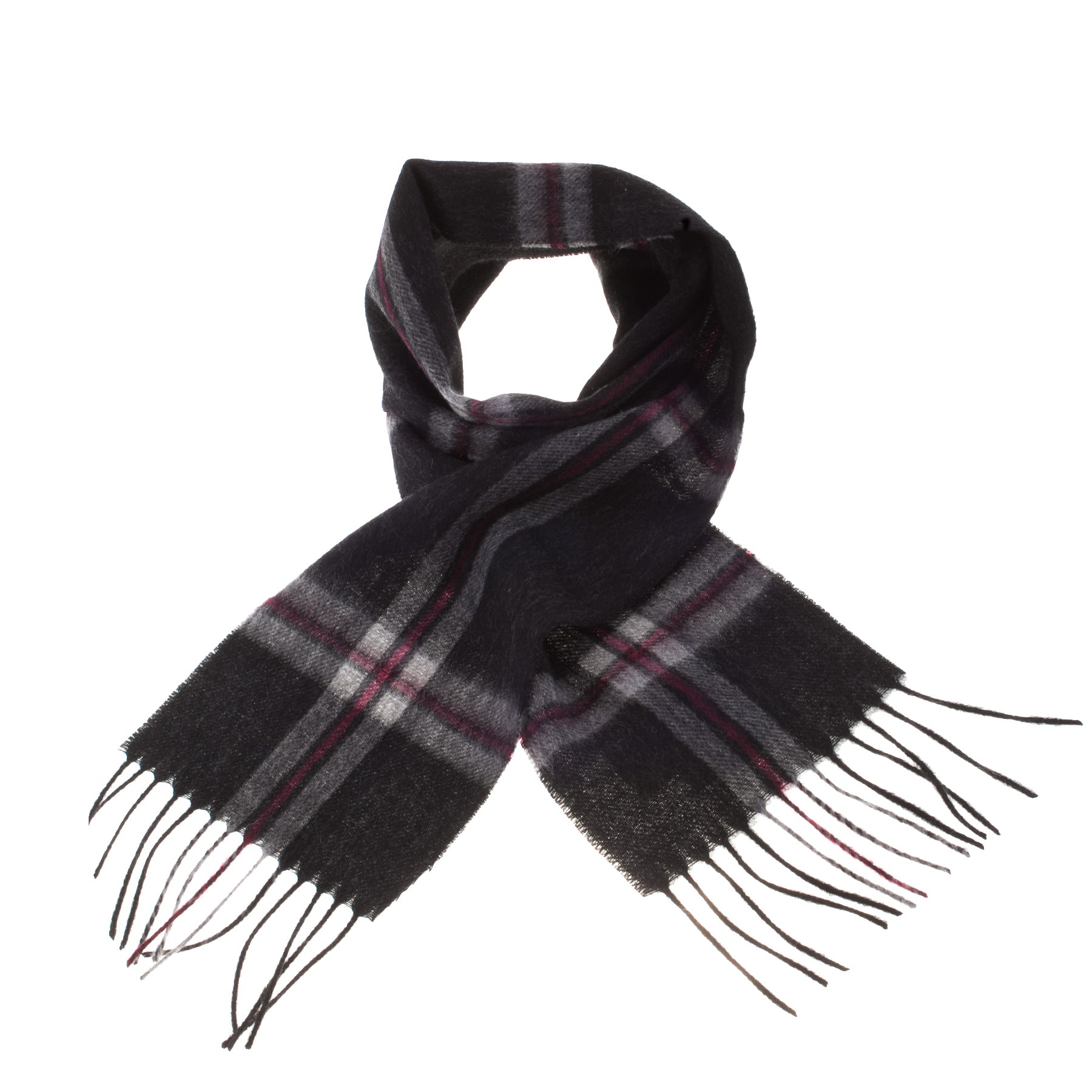 Lambswool Tartan Mini Scarf Thomson Charcoal