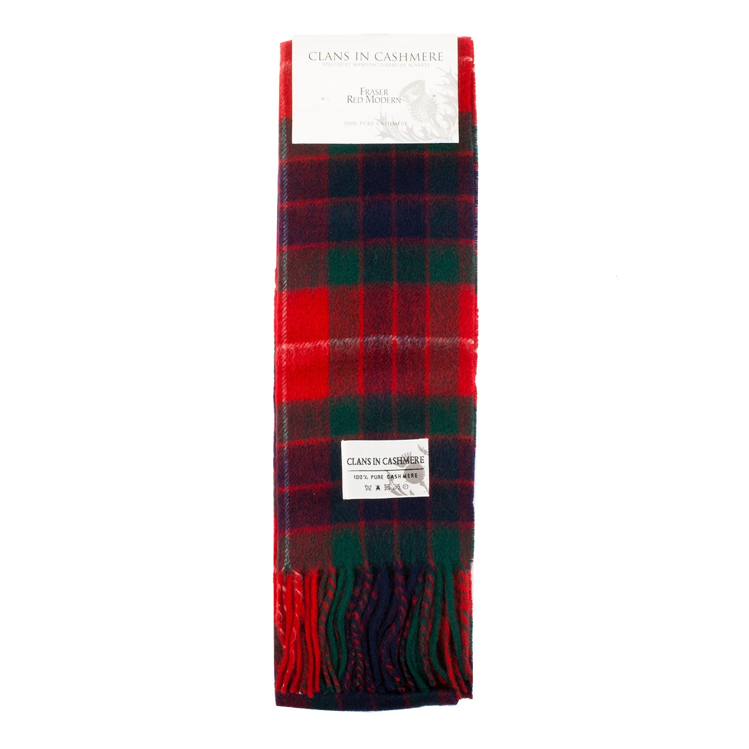 Cashmere Scottish Tartan Clan Scarf Fraser Red