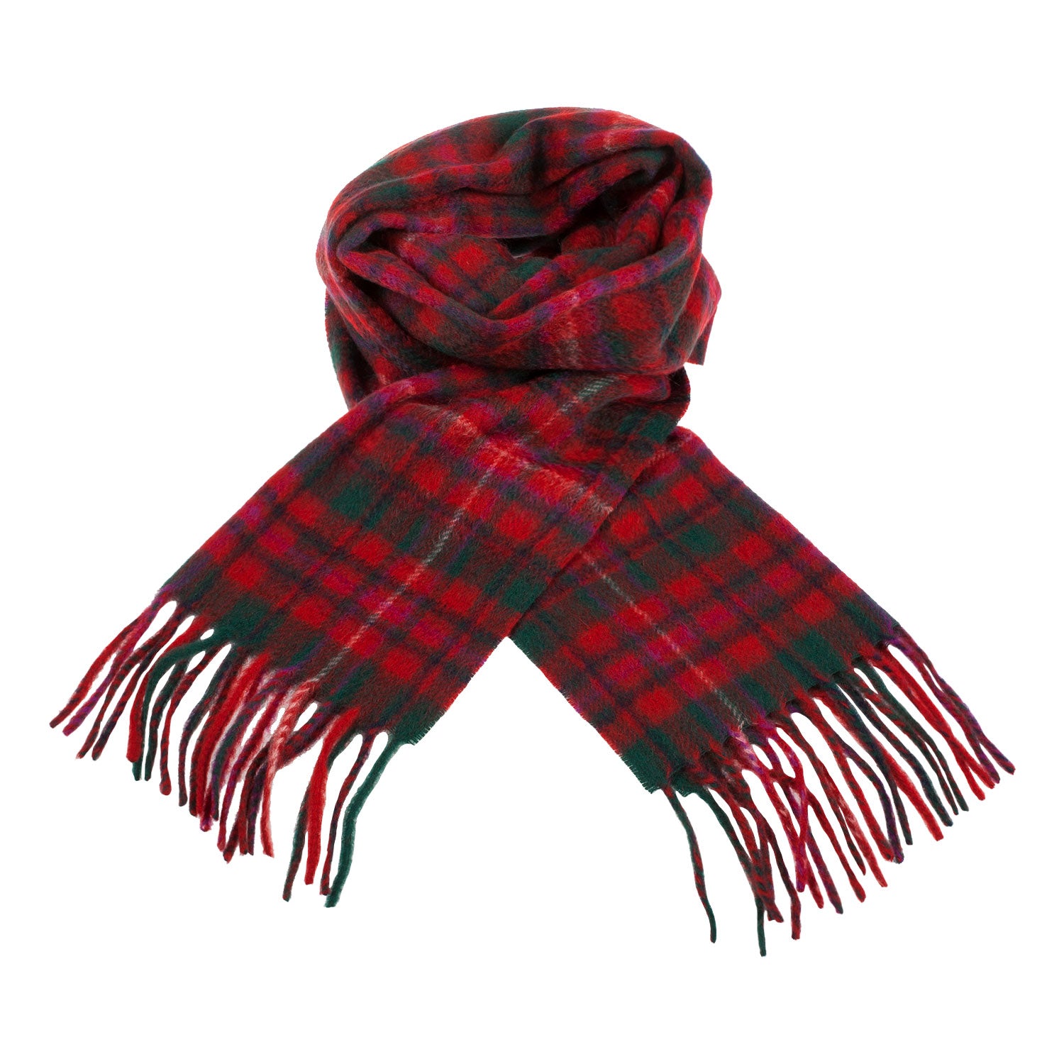 Cashmere Scottish Tartan Clan Scarf Mackinnon Red