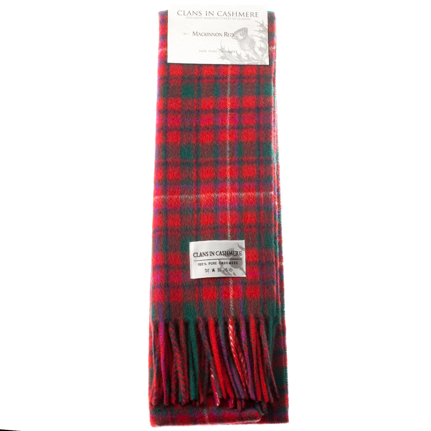 Cashmere Scottish Tartan Clan Scarf Mackinnon Red
