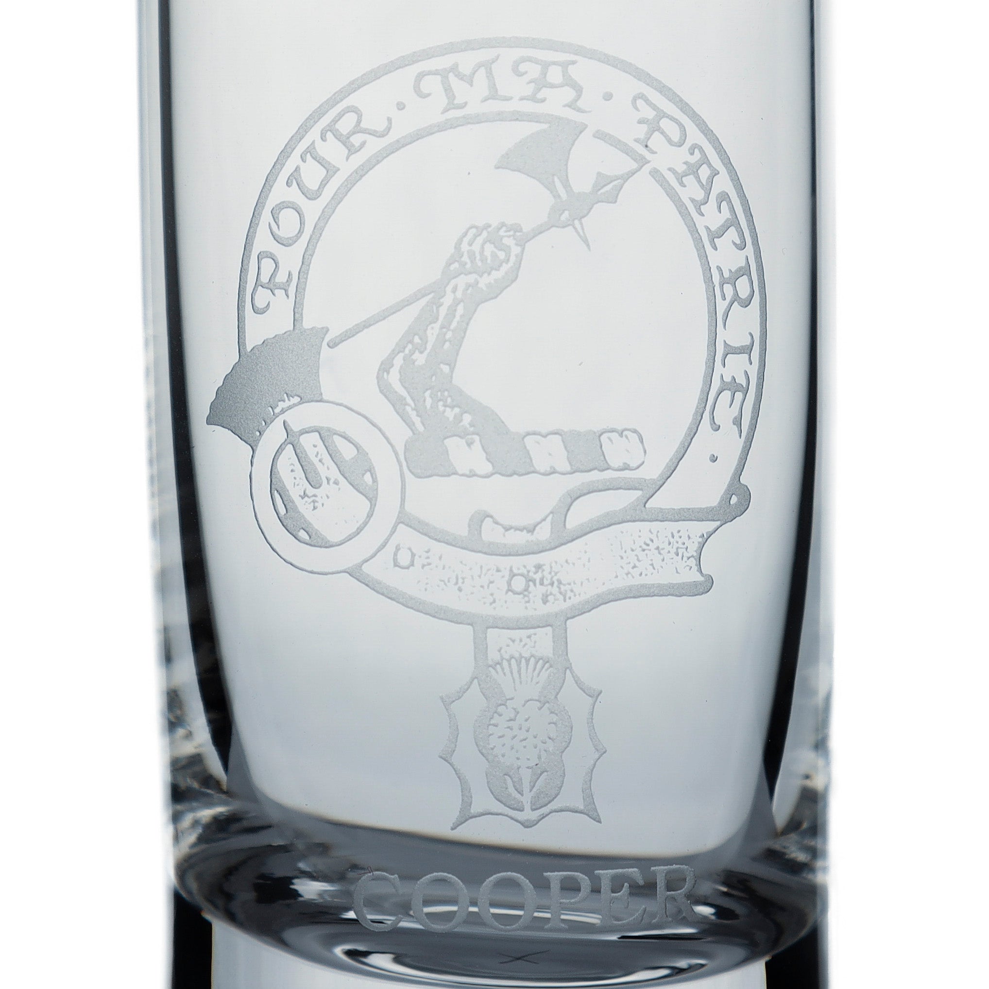 Collins Crystal Clan Shot Glass Cooper