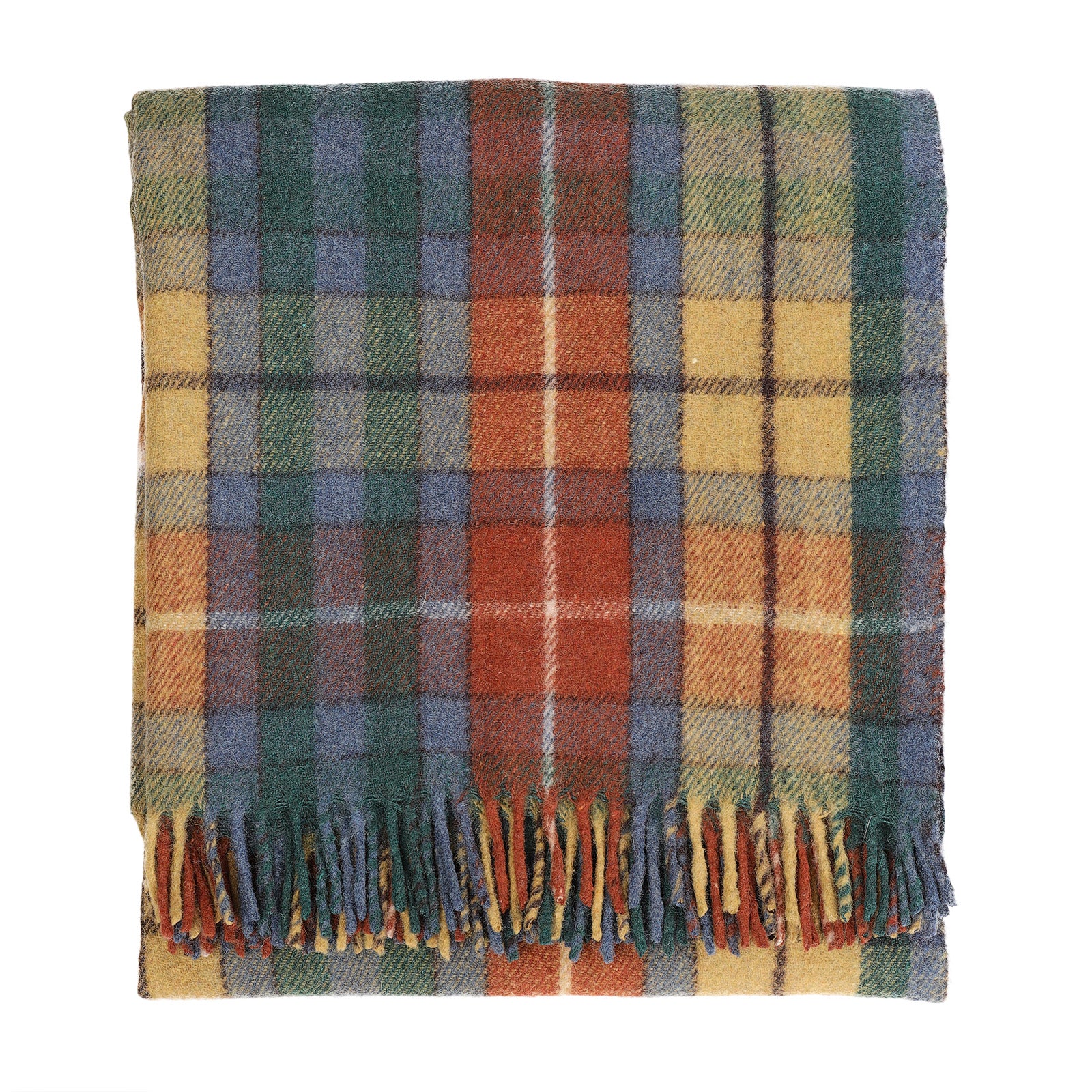 Highland Wool Blend Tartan Blanket / Throw Extra Warm Buchanan Ancient