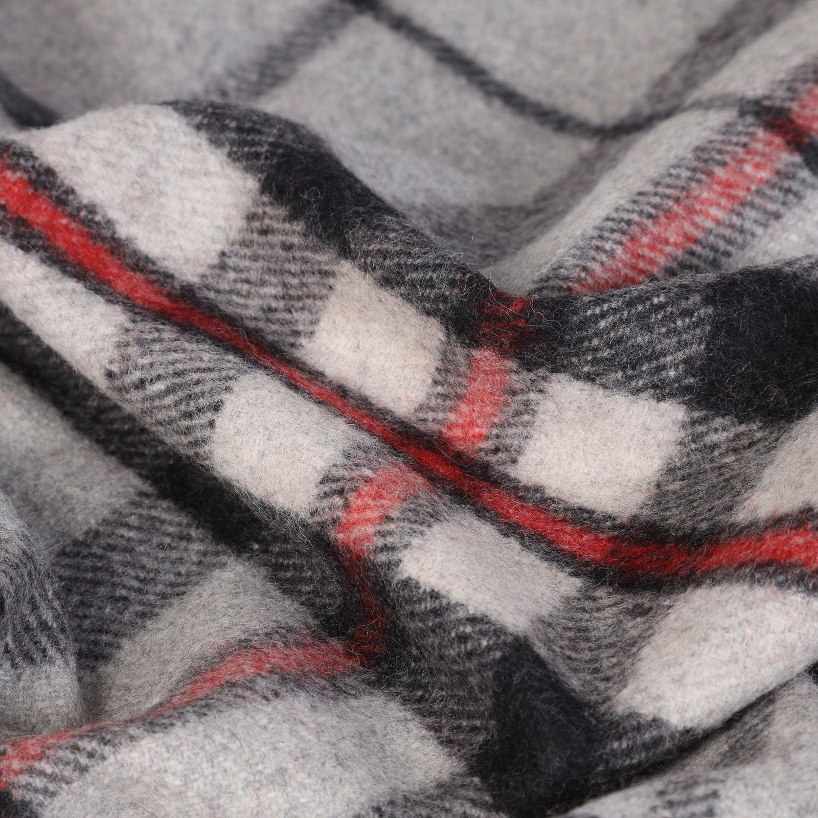 Highland Wool Blend Tartan Blanket / Throw Extra Warm Thomson Grey