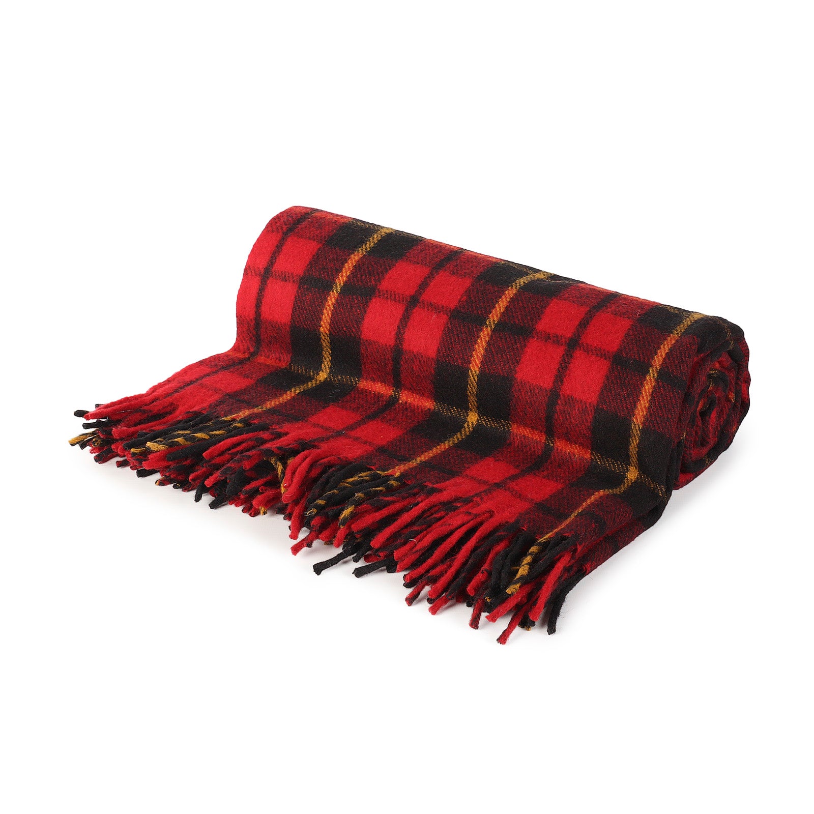 Highland Wool Blend Tartan Blanket / Throw Extra Warm Wallace