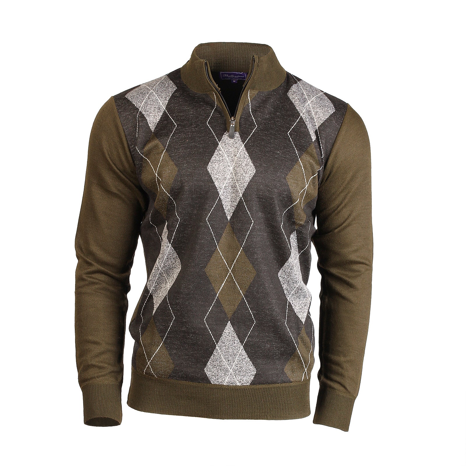 Argyle Ballantrae Jumper Half Zip Black W/ Melange Grey