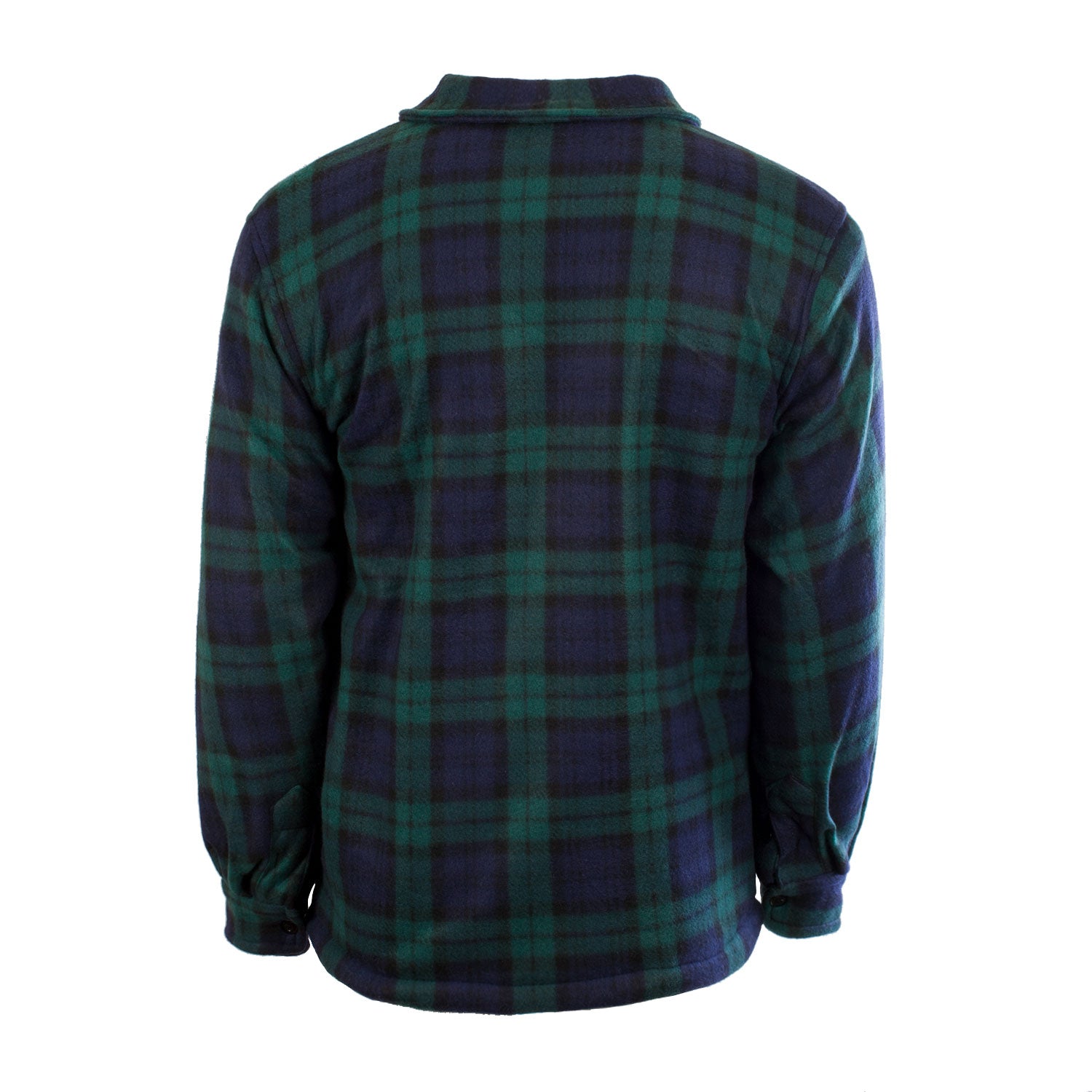 Men's Casual Tartan Sherpa Jacket Black Watch