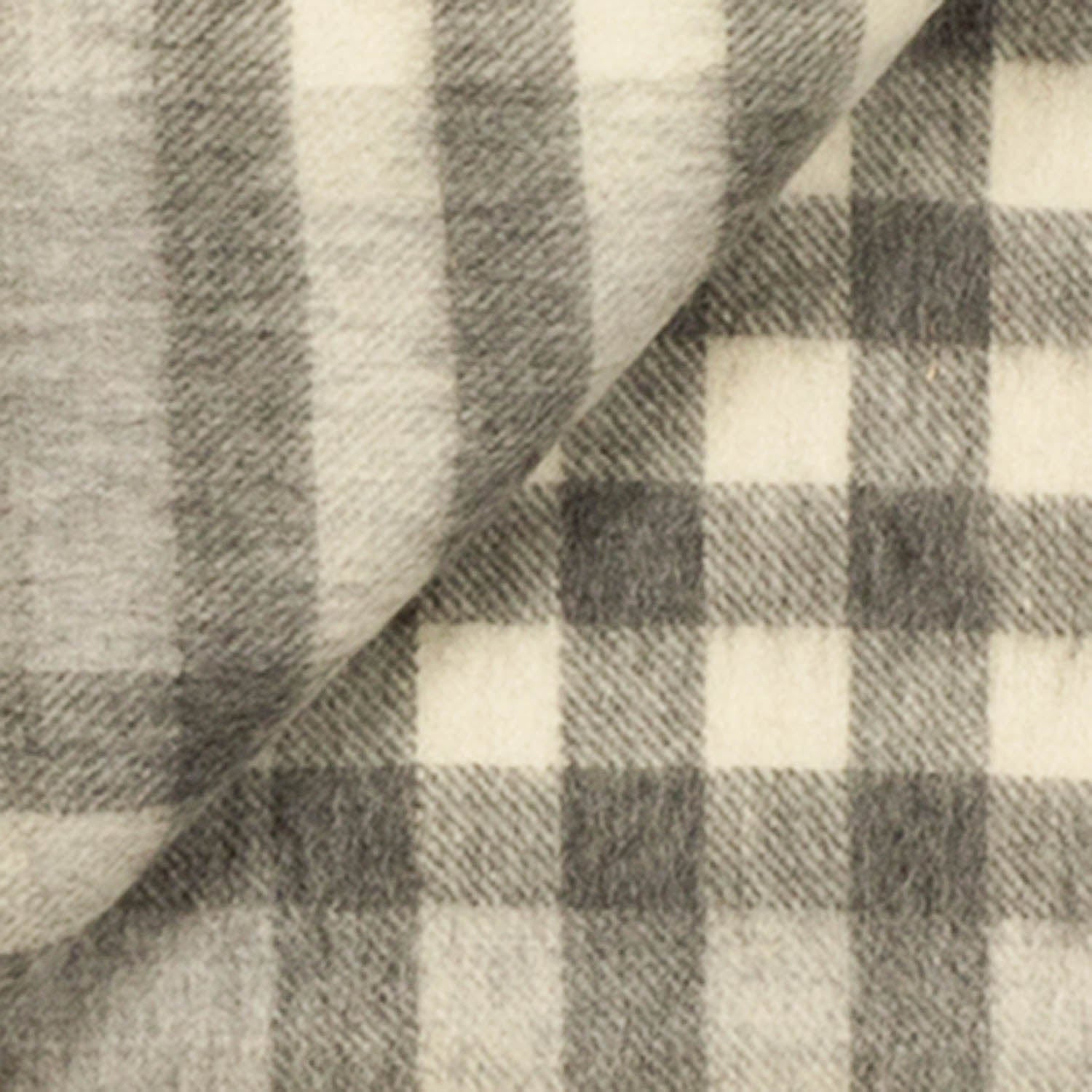 Chequer Tartan 90/10 Cashmere Stole Grey