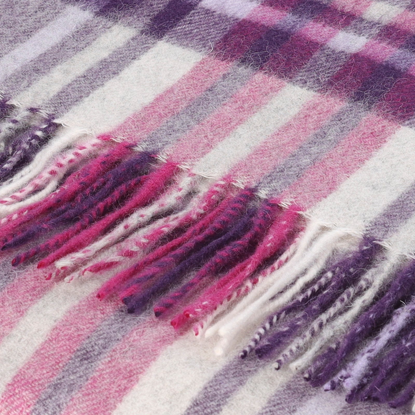 Hos 100% Lambswool Wide Scarf Stewart Purple