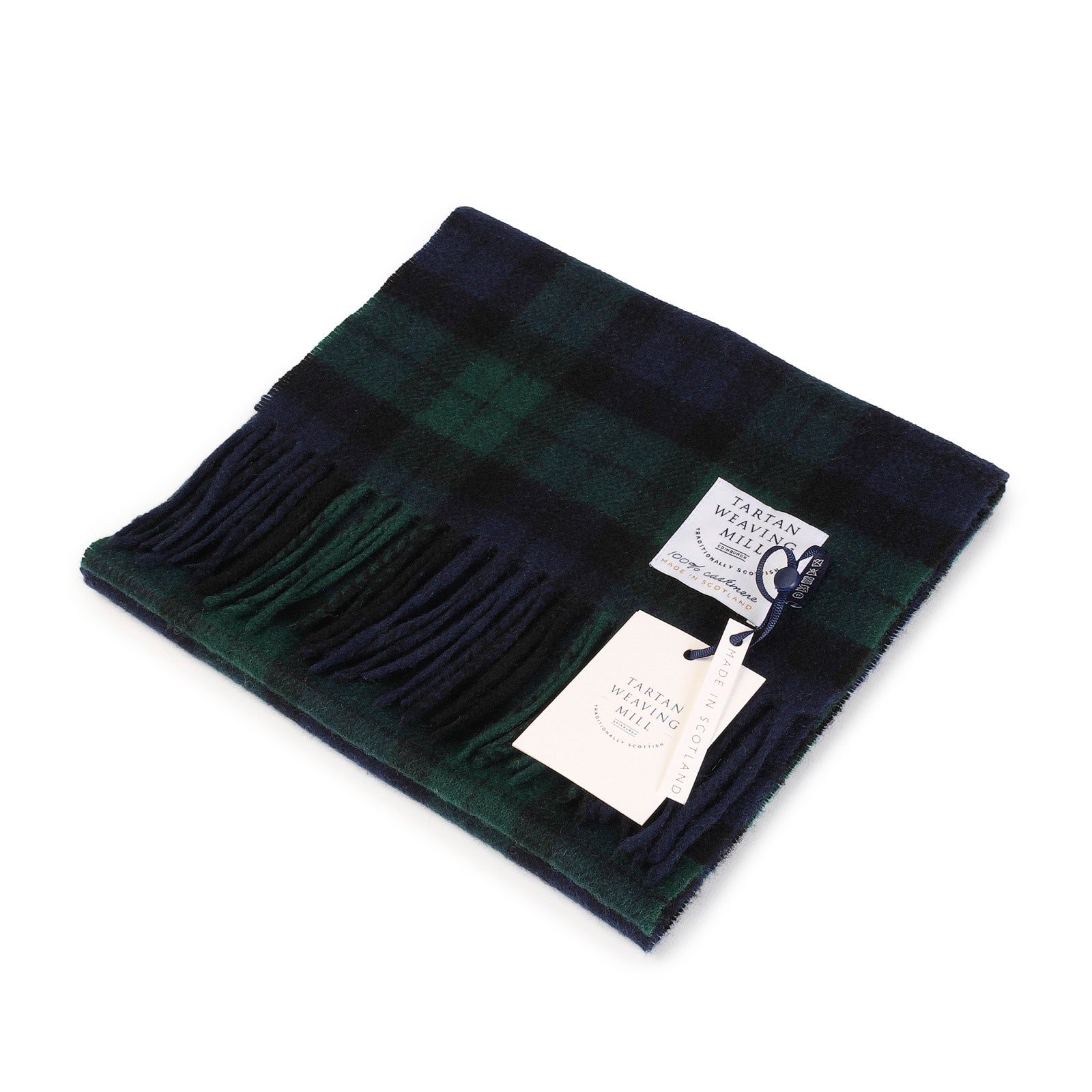 100% Cashmere Scarf Made In Scotland Black Watch