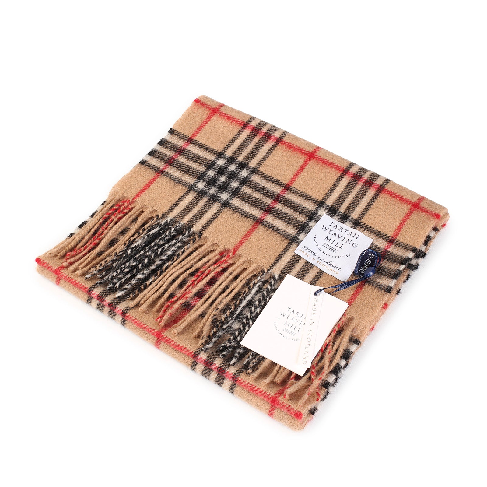 100% Cashmere Scarf Made In Scotland Warm Camel Thomson