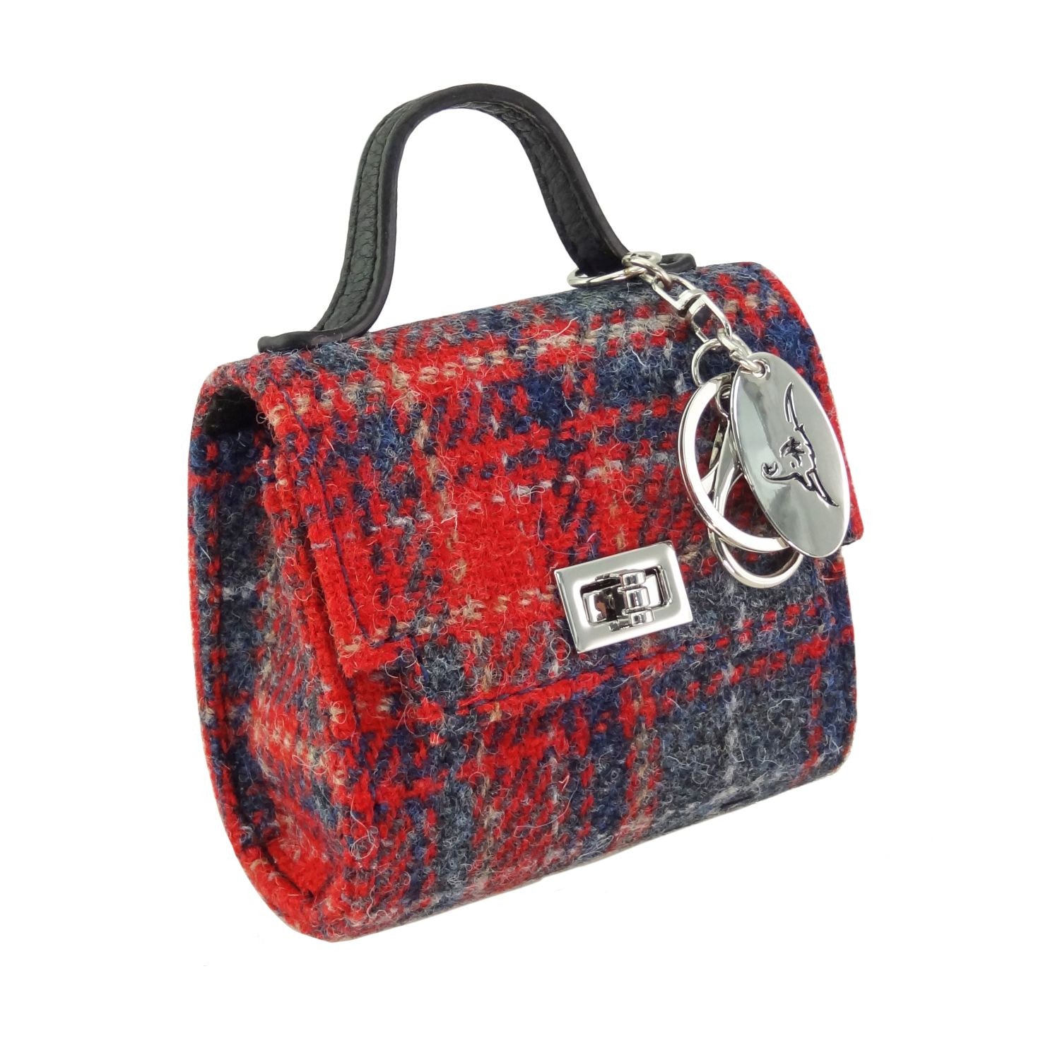 Harris Tweed Nochty Really Wee Bag - Mini Tartan Handbag - Red & Grey Tartan  (COL158)