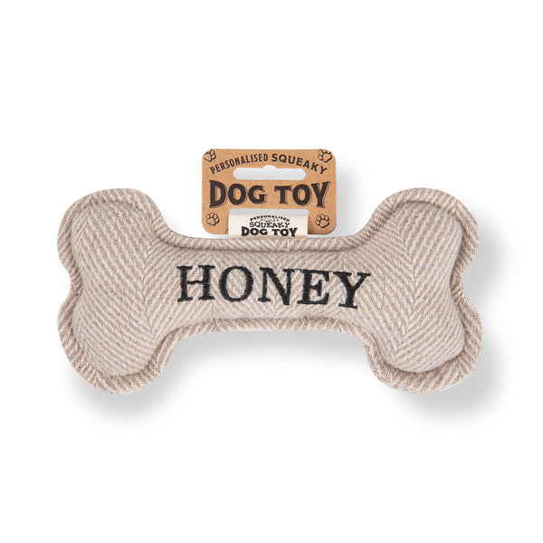 Squeaky Bone Dog Toy Honey
