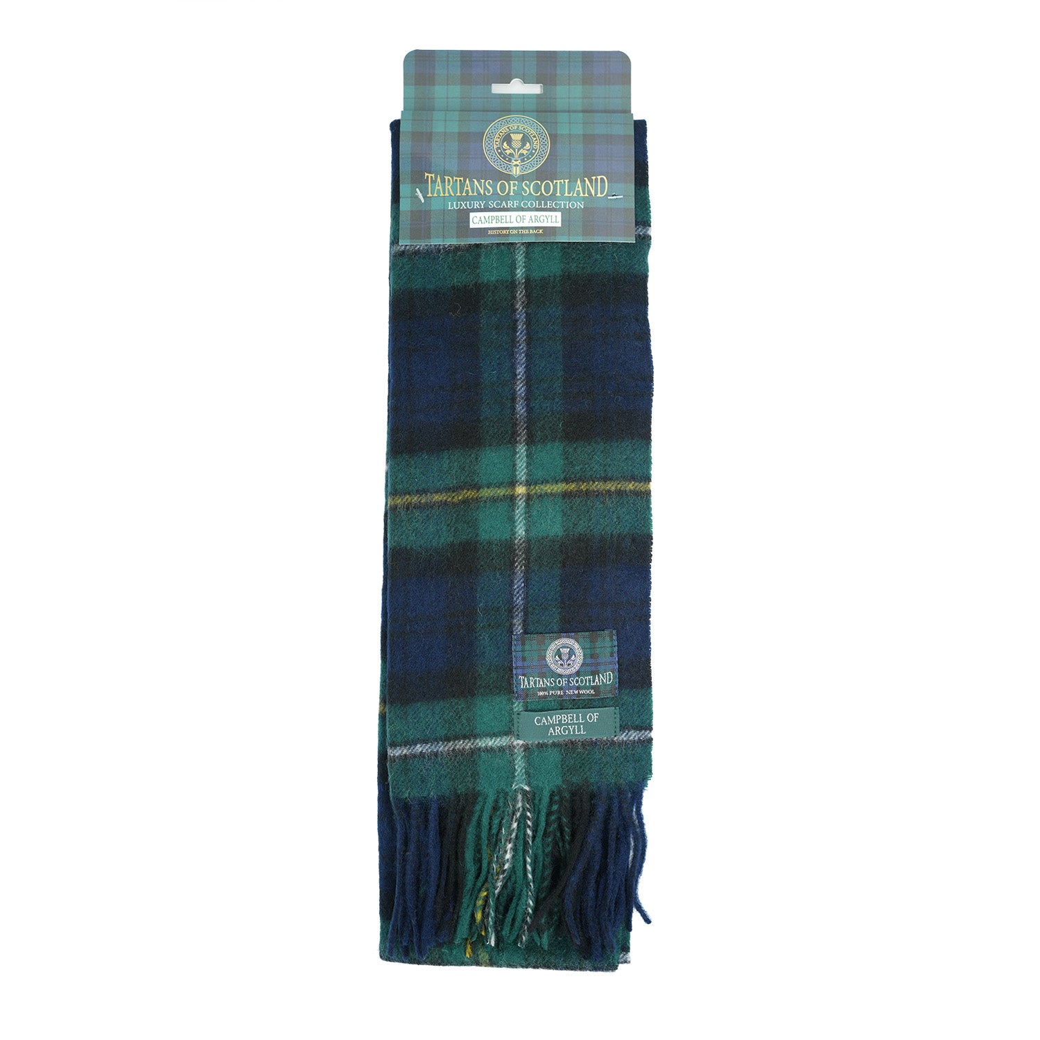 Tartan of Scotland 100% Pure New Wool Clan Scarf - Campbell