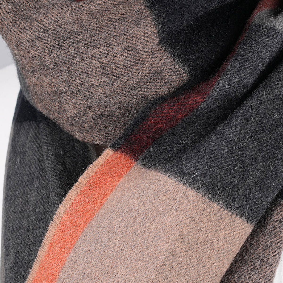 Heritage of Scotland 100% Lambswool Wide Scarf Soft Unisex Winter Wrap - Tartan & Check Designs - KIRKSTALL CHECK CAMEL