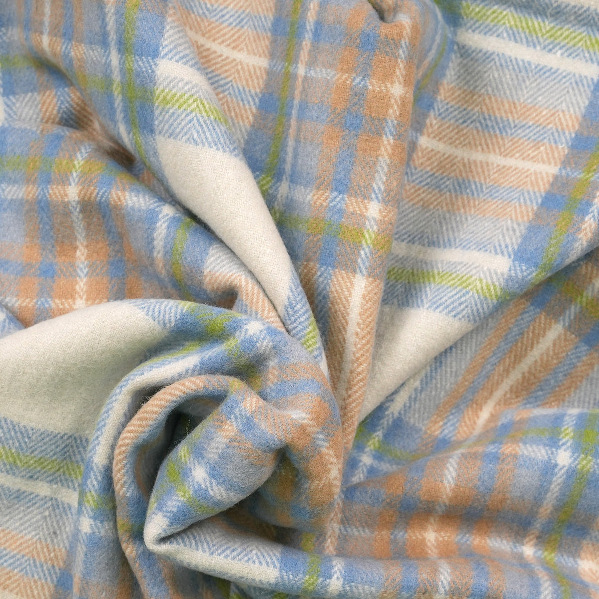Scottish Tartan Wool-Blend Blanket Throw – Highland Comfort - Highland Wool Blend Tartan Blanket Throw - STEWART MUTED BLUE