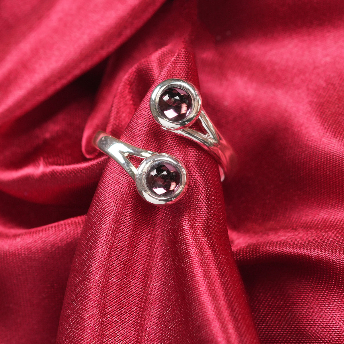Art Pewter Celtic Birthstone Ring - Silver Plated Pewter - Made in Scotland - February (Amethyst)