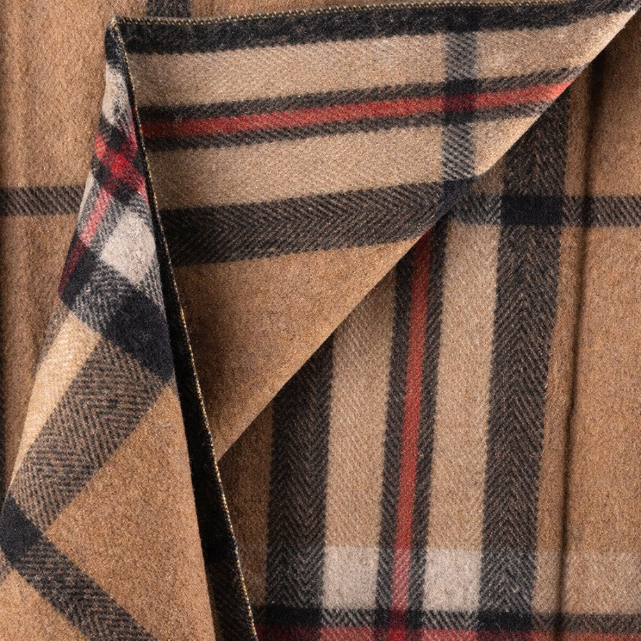 Scottish Tartan Wool-Blend Blanket Throw – Highland Comfort - Highland Wool Blend Tartan Blanket Throw - EXPLODED THOMSON CAMEL
