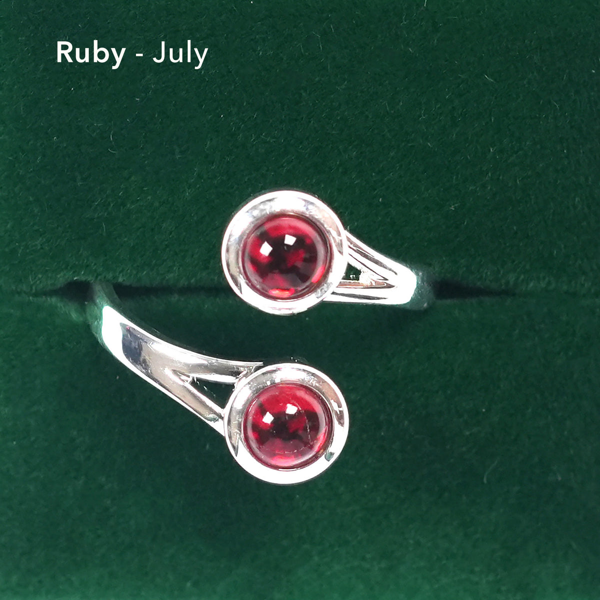 Art Pewter Celtic Birthstone Ring - Silver Plated Pewter - Made in Scotland - July (Ruby)