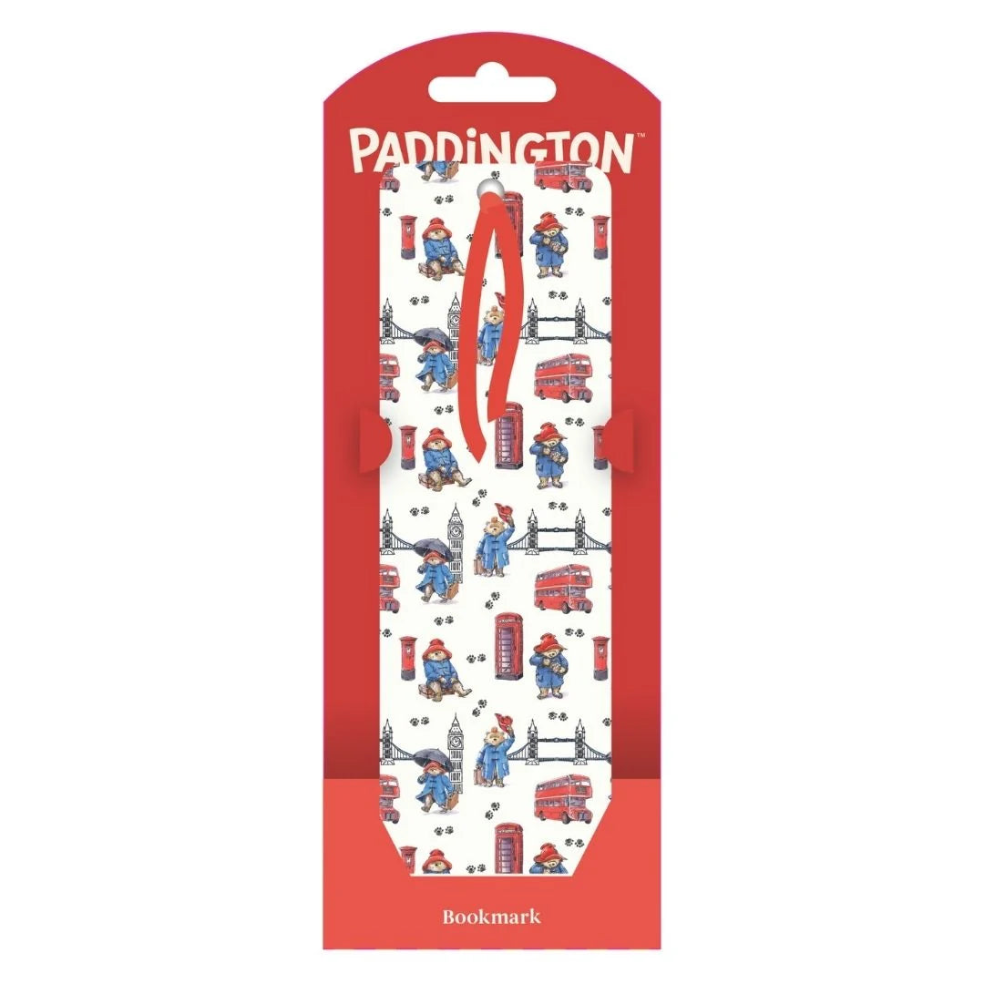 Paddington Bear London Paper Bookmark with Red Ribbon