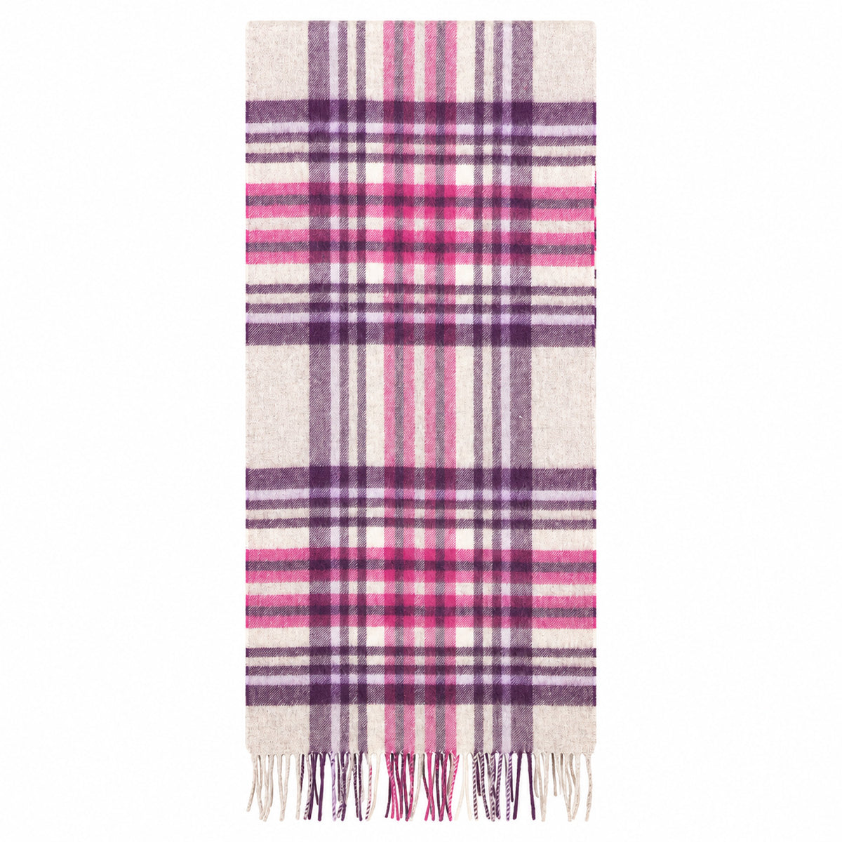 Heritage of Scotland 100% Lambswool Wide Scarf Soft Unisex Winter Wrap - Tartan & Check Designs - STEWART PURPLE