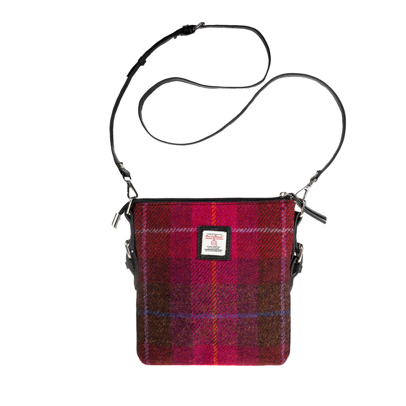 Ht Leather Crossbody Bag Black & White Herringbone / Black