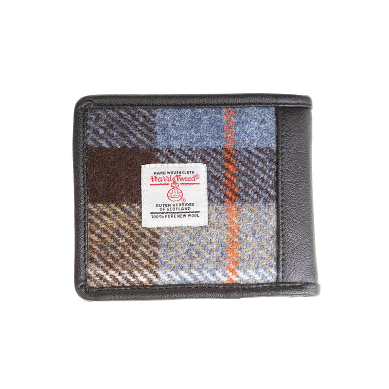 Mens Ht Vegan Leather Wallet Blue & Brown Check / Black
