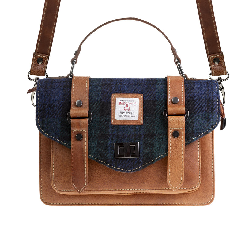 Ht Leather Satchel Bag Black Watch/Tan